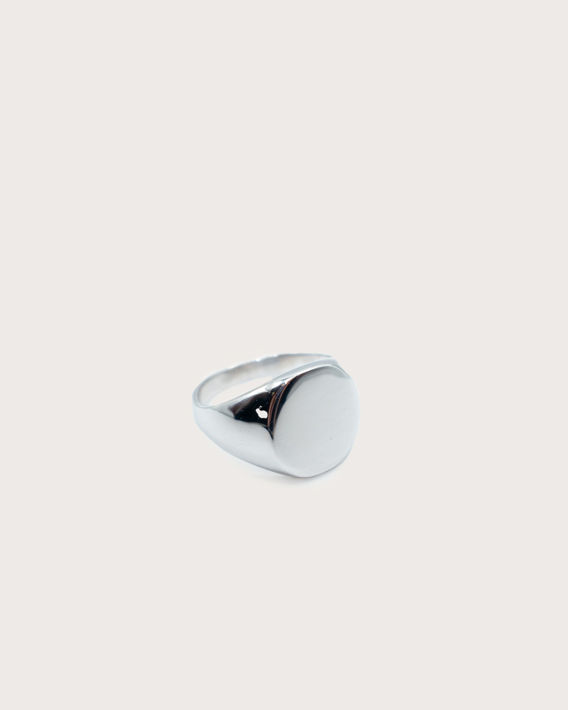 Rounded Signet Silver Ring