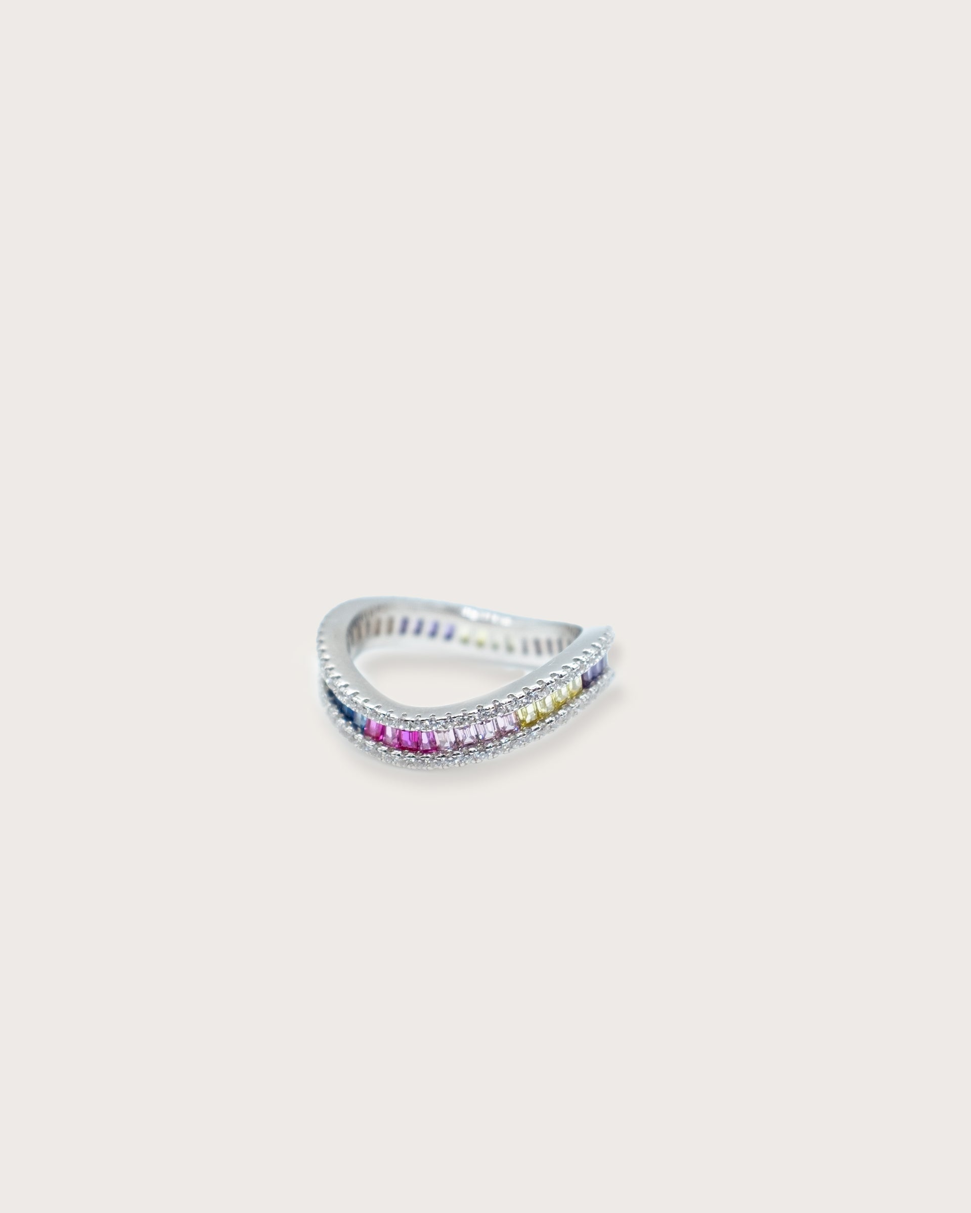 Rainbow Wave Silver Ring