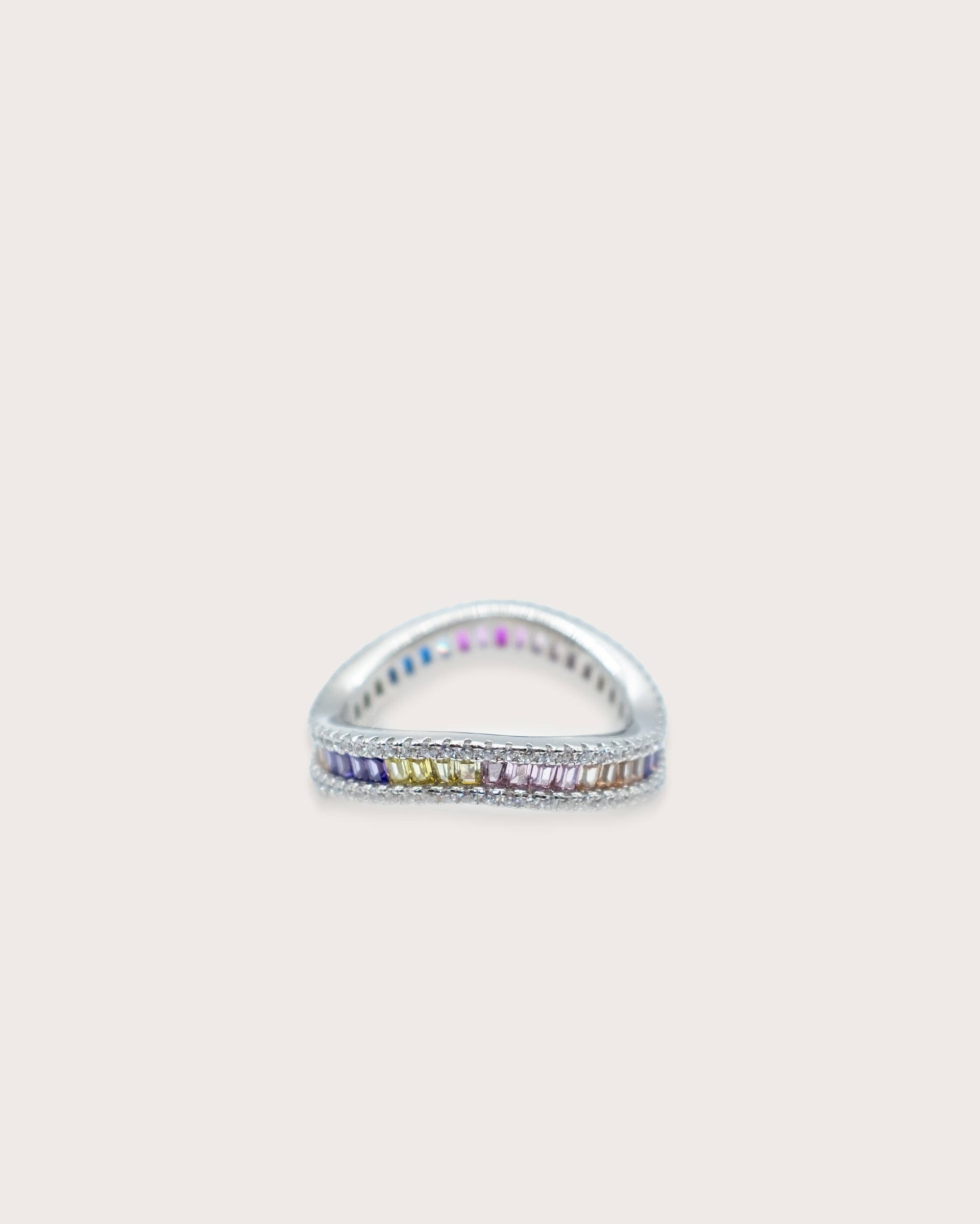 Rainbow Wave Silver Ring