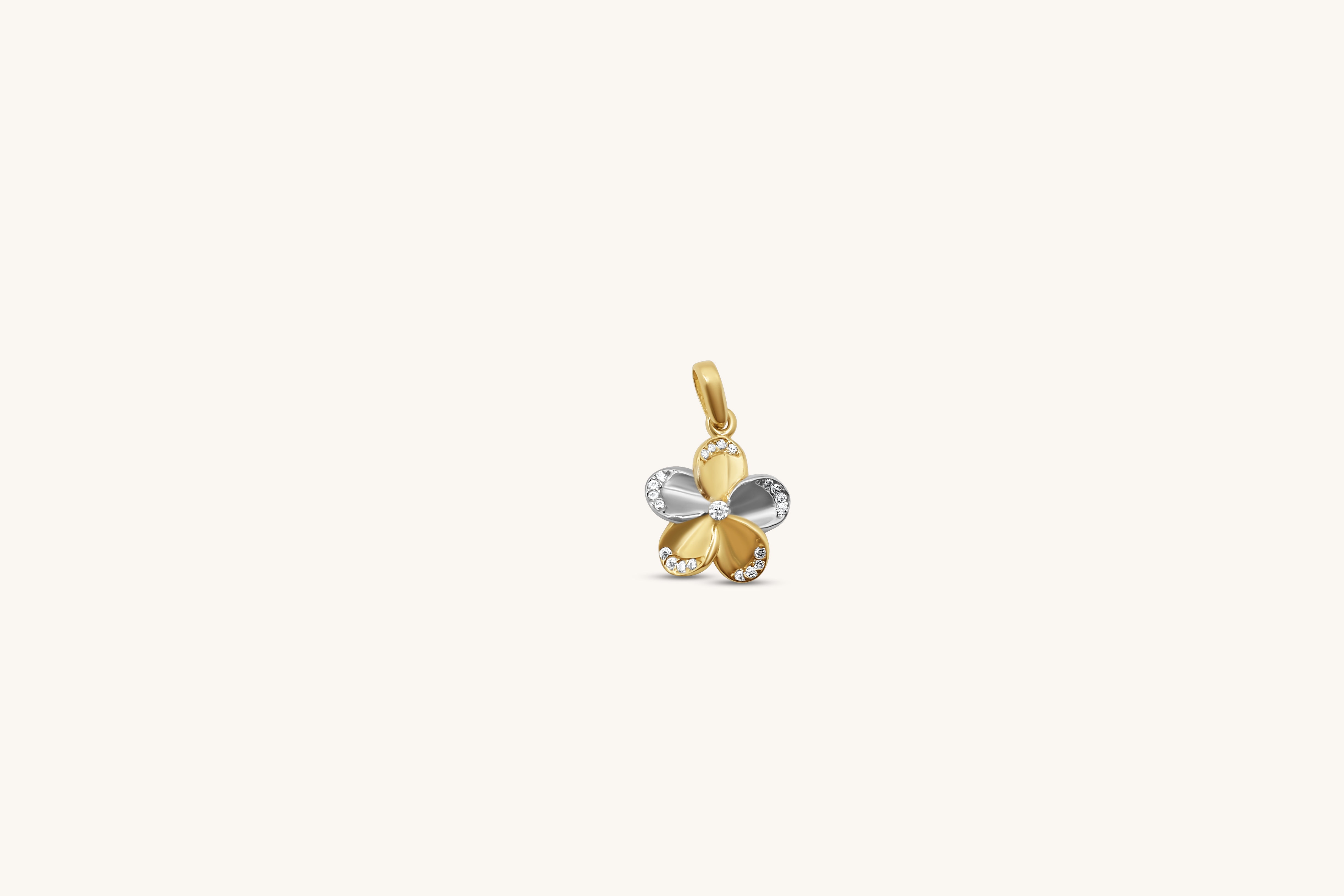 Two Tone Floral Sparkle Pendant