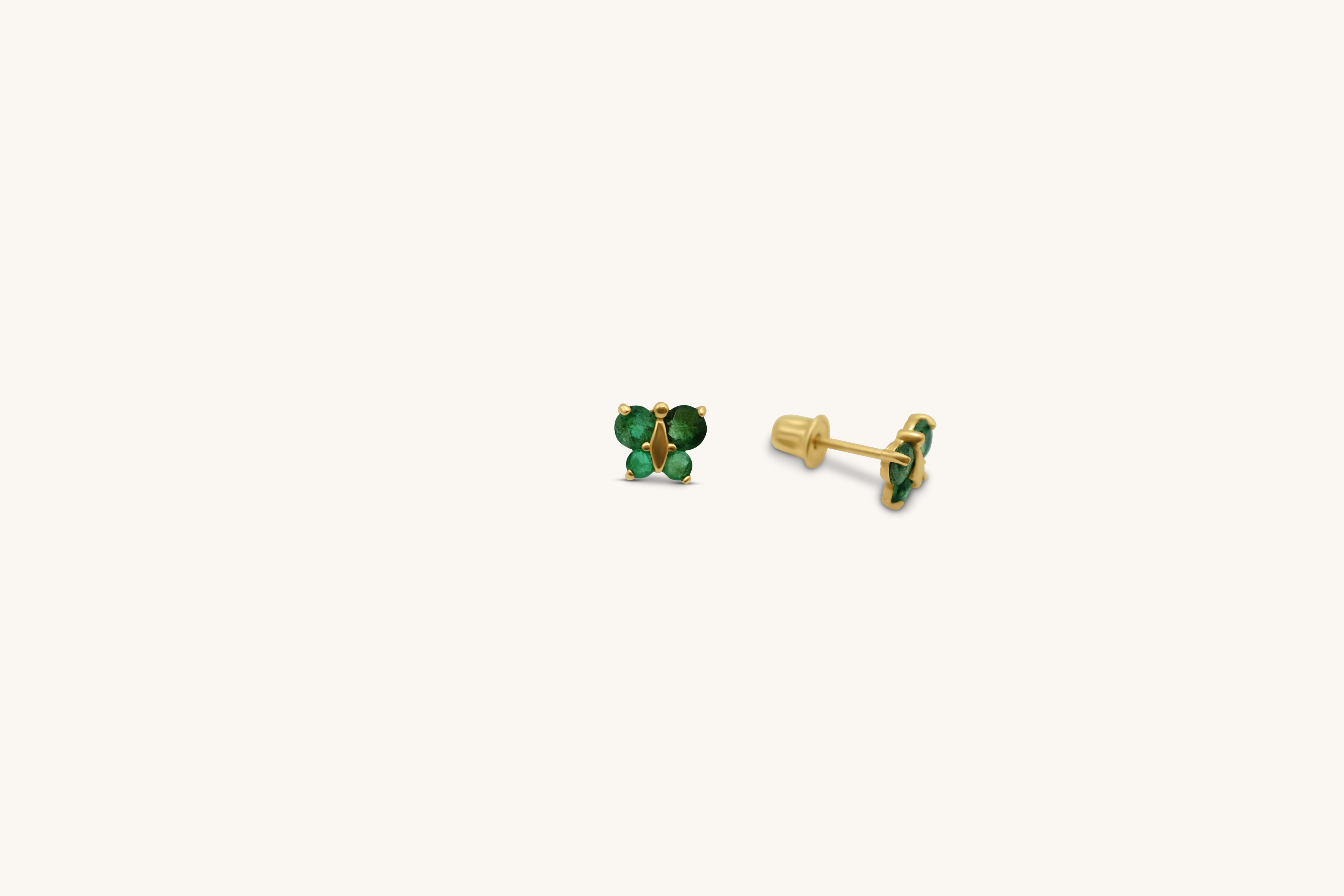 Green Butterfly Wings Studs