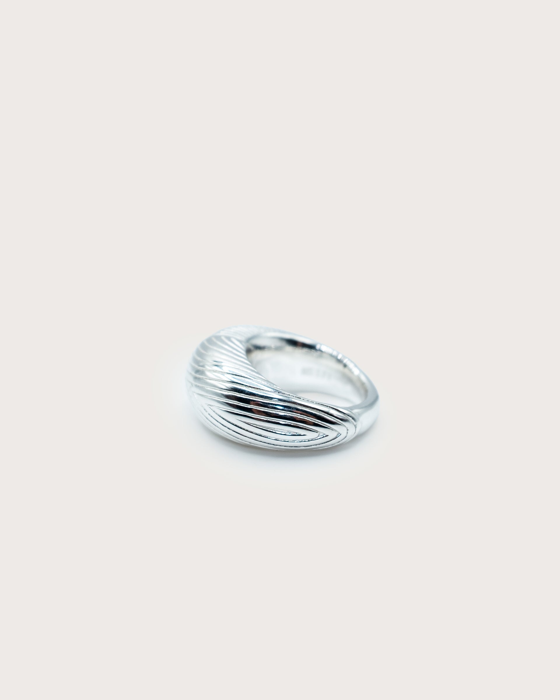 Ribbed Dome Silver Ring