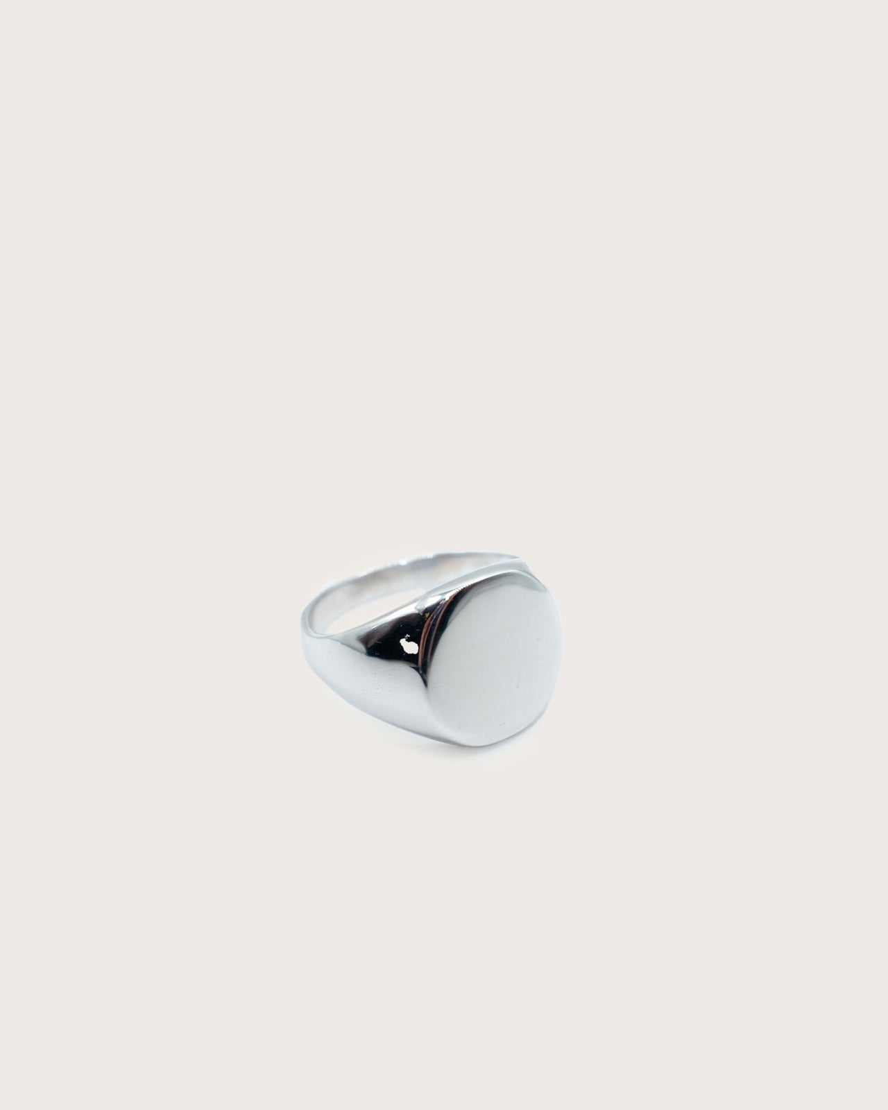 Rounded Signet Silver Ring
