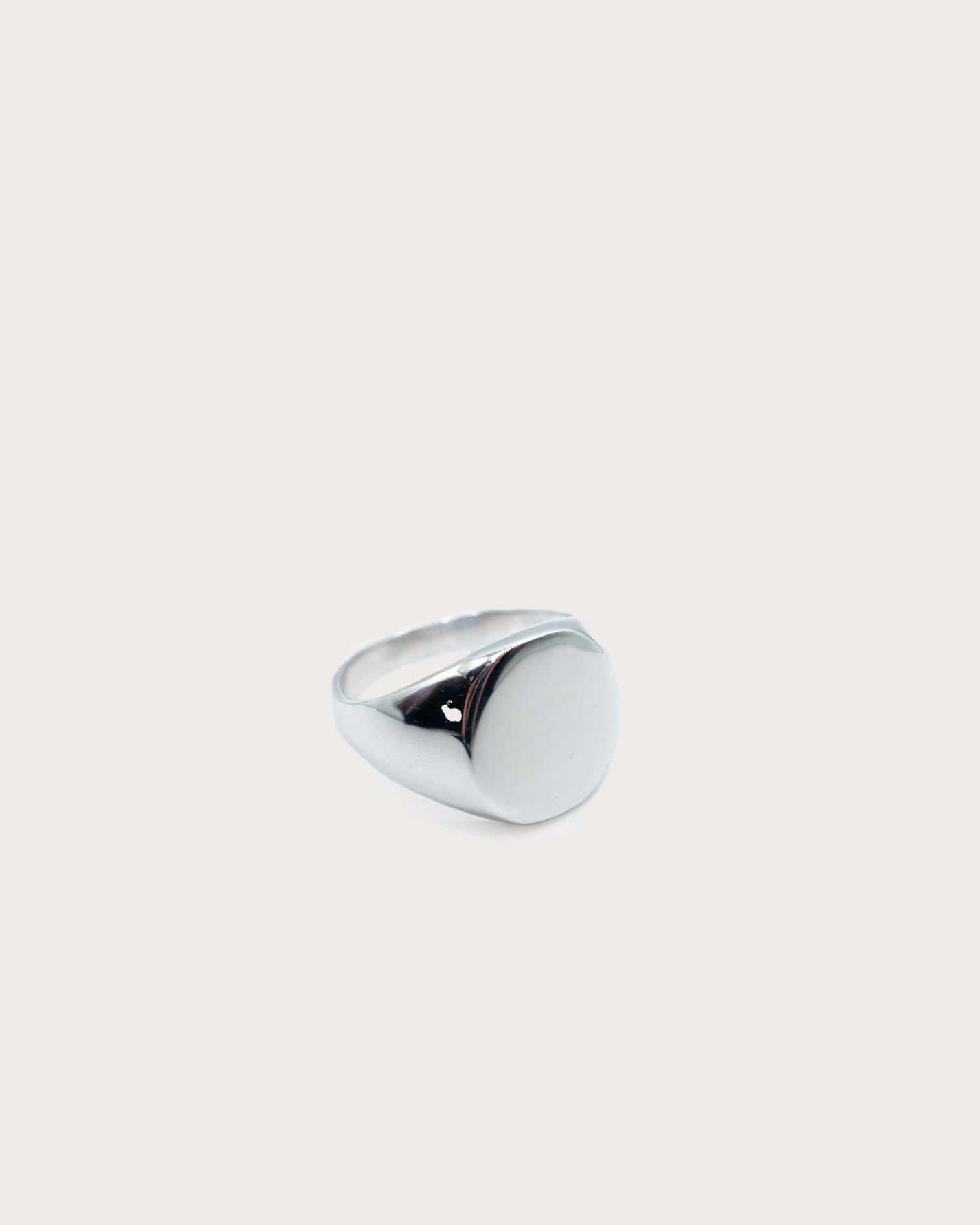 Rounded Signet Silver Ring