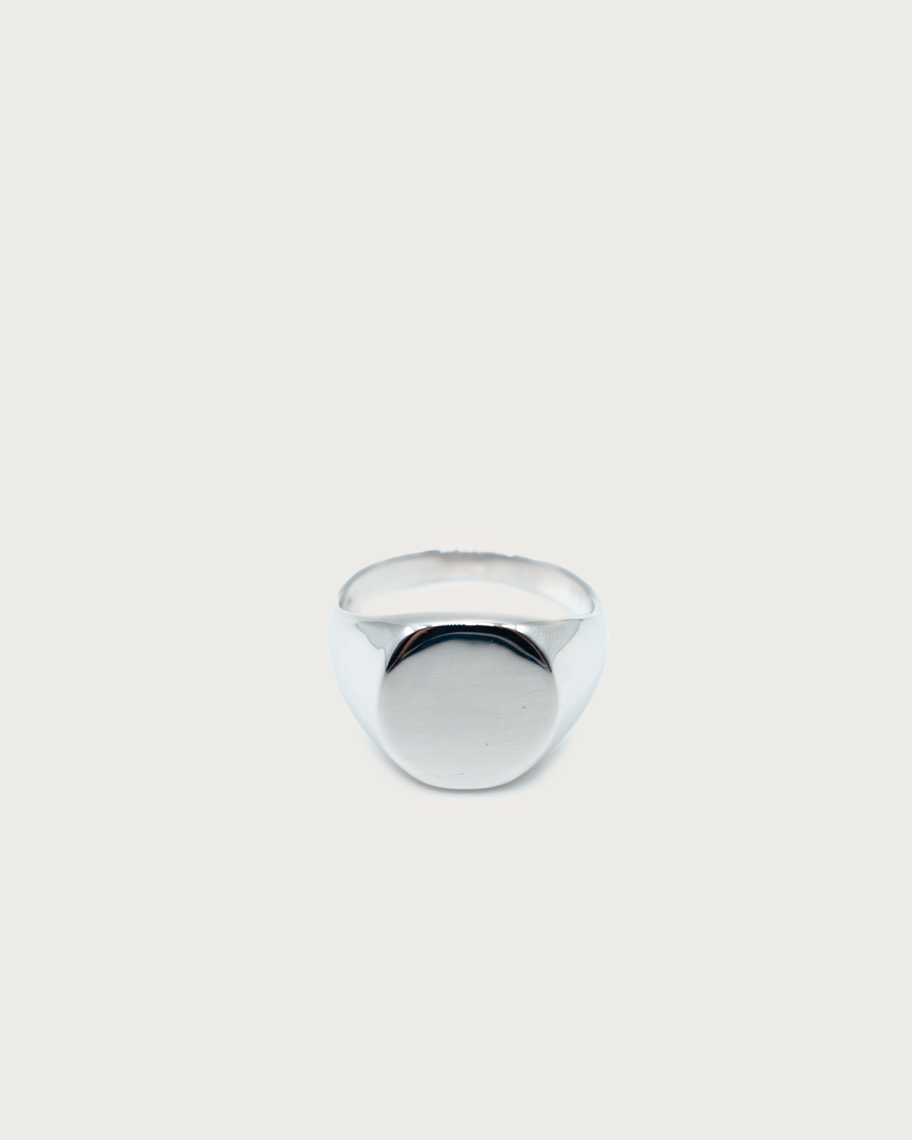 Rounded Signet Silver Ring