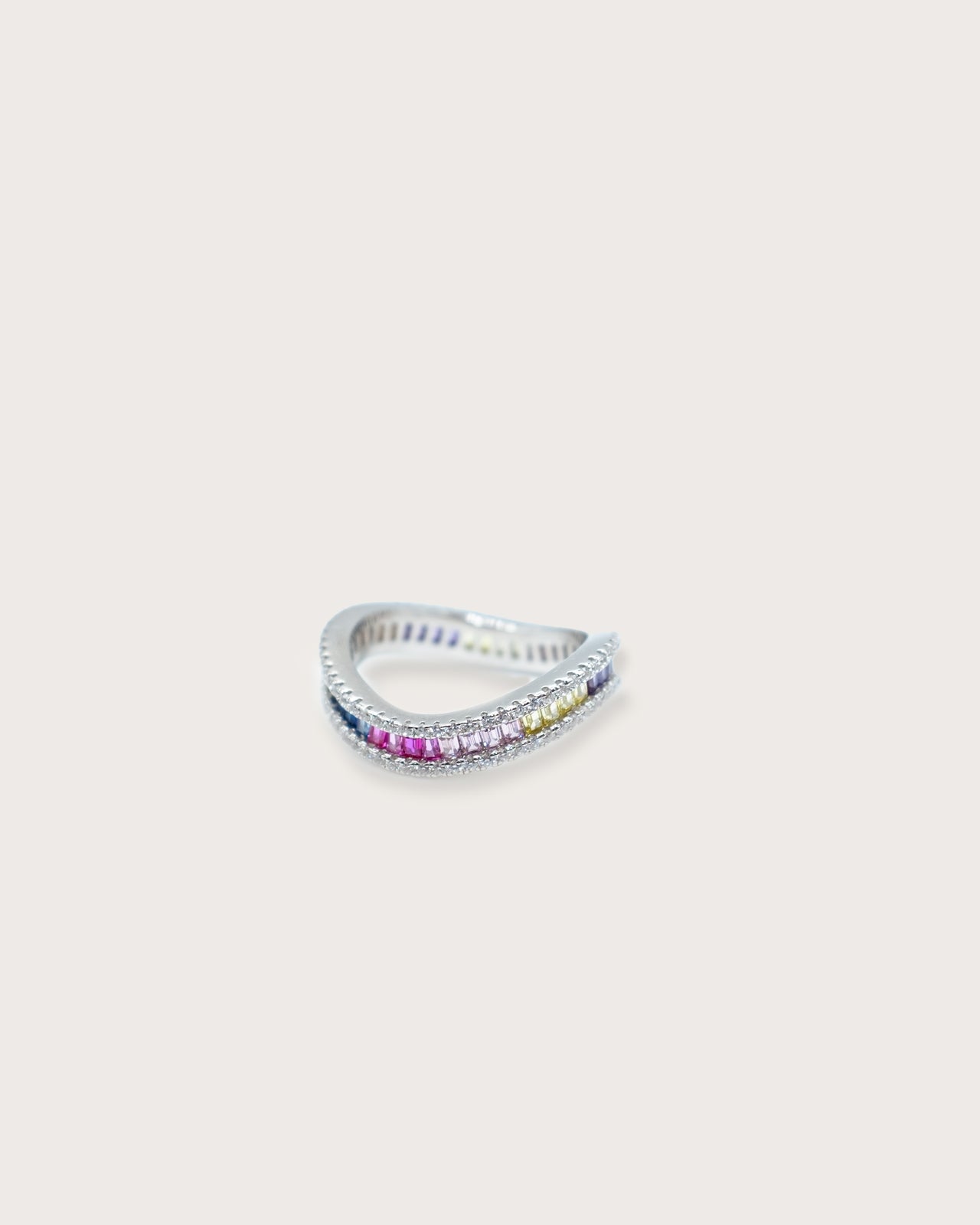 Rainbow Wave Silver Ring