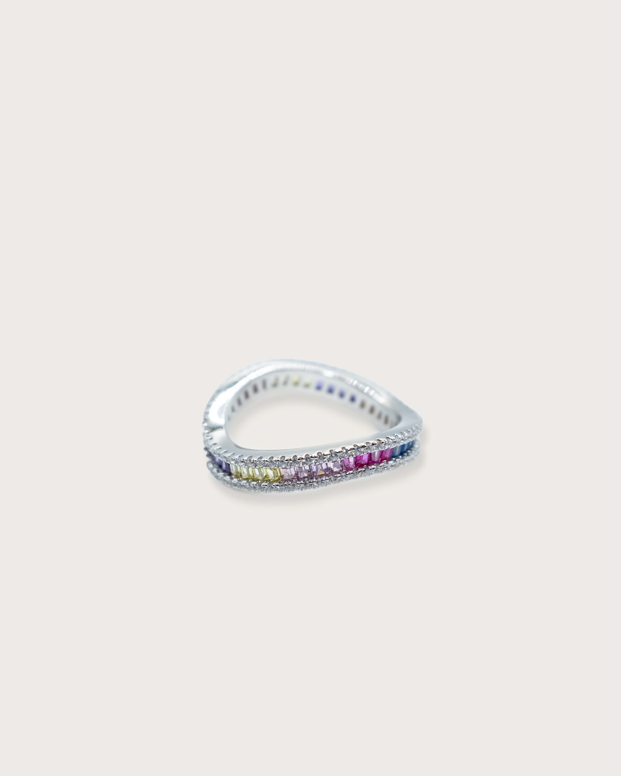 Rainbow Wave Silver Ring