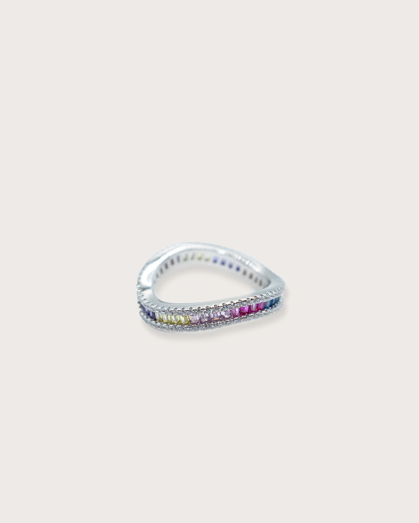 Rainbow Wave Silver Ring