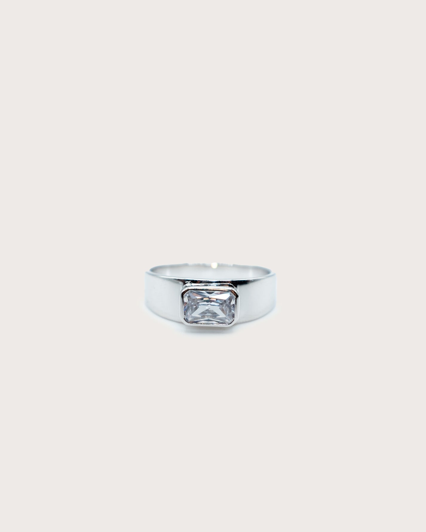 Rectangle Stone Silver Ring