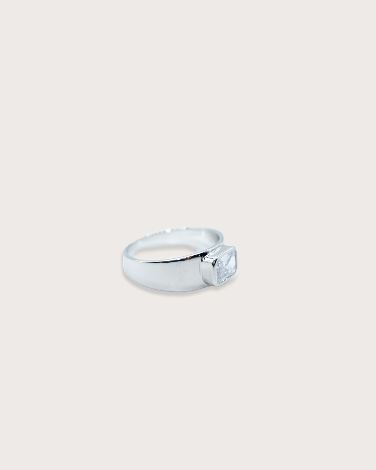 Rectangle Stone Silver Ring