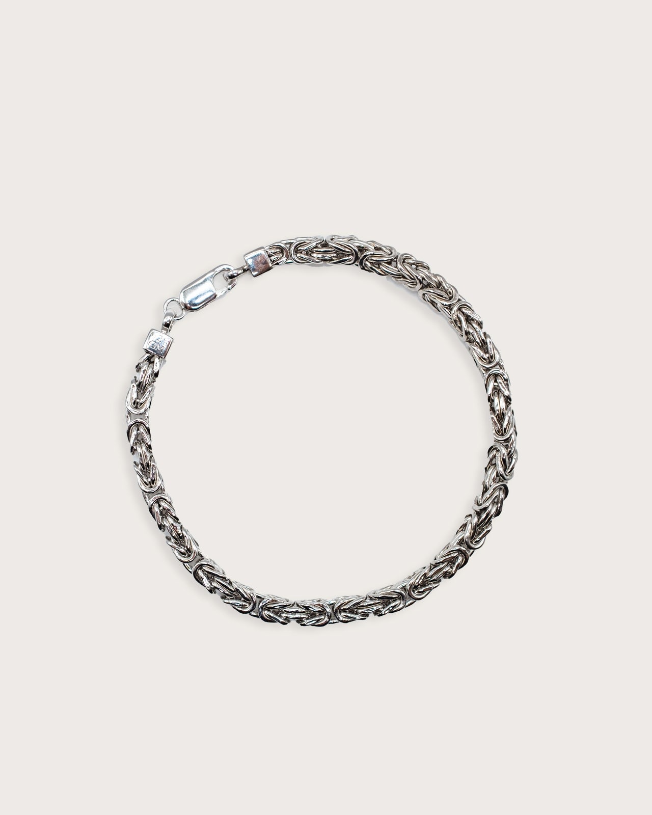 Slim Byzantine Weave Silver Bracelet