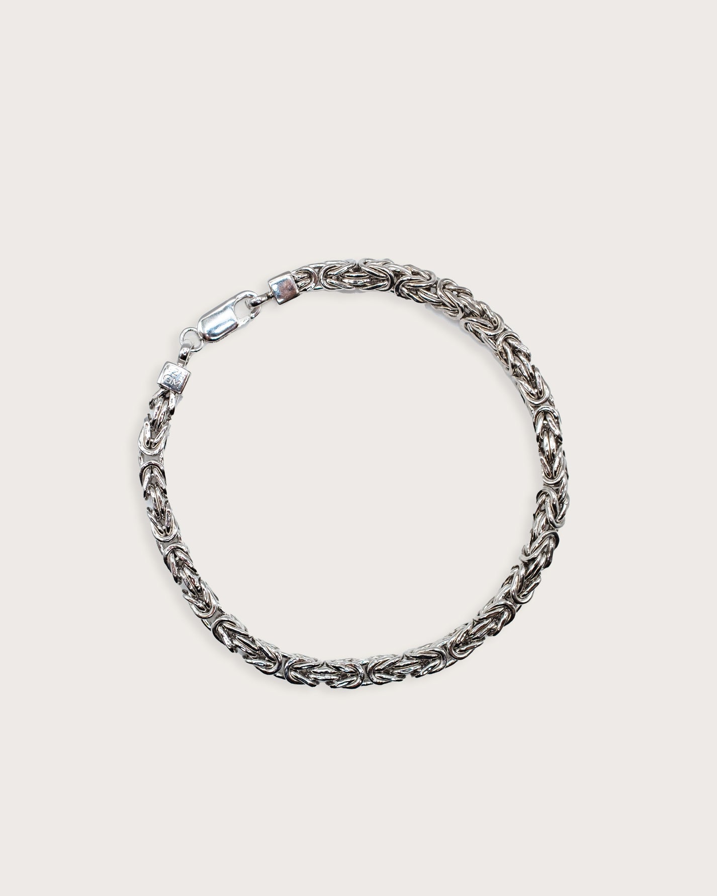 Slim Byzantine Weave Silver Bracelet