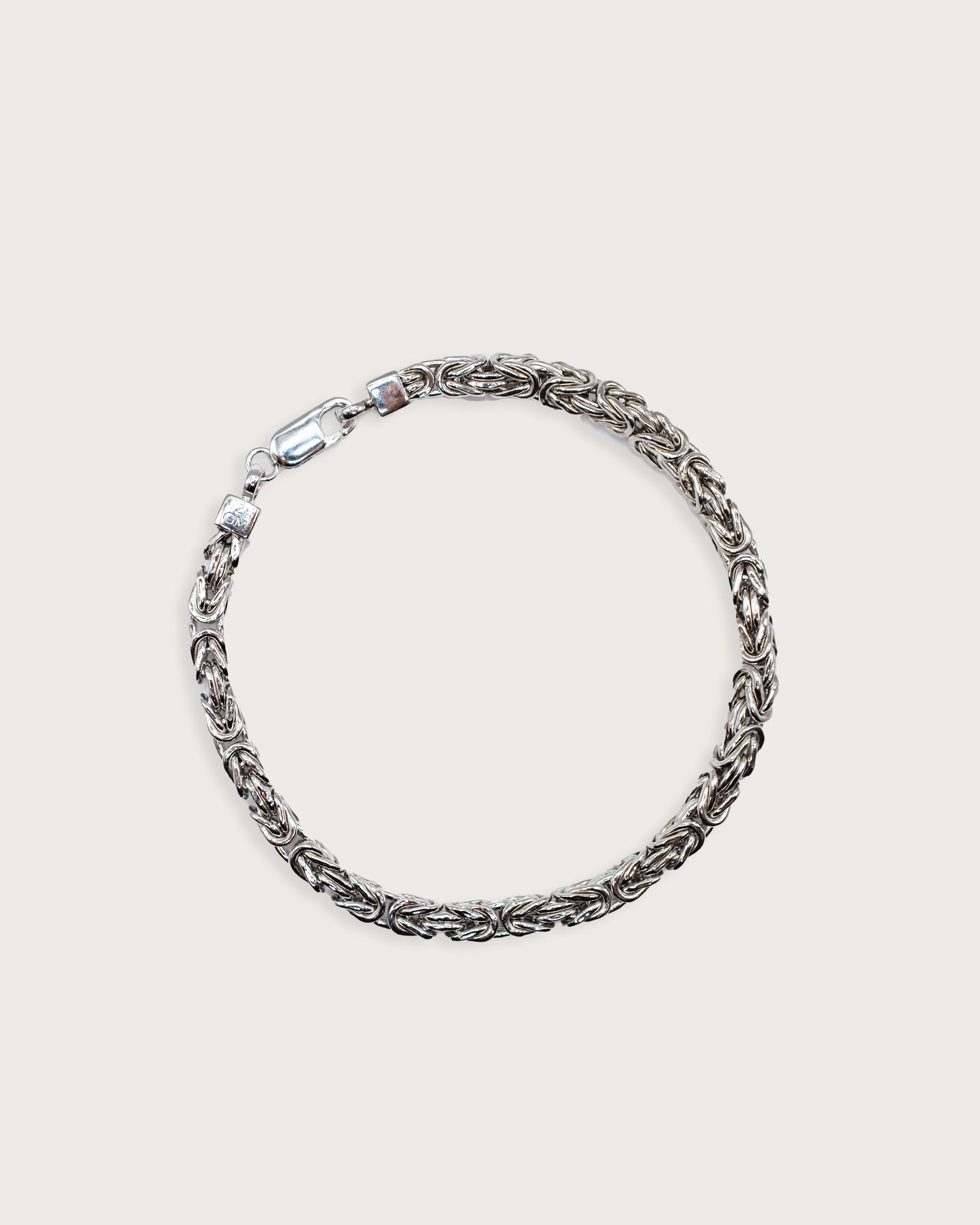 Slim Byzantine Weave Silver Bracelet