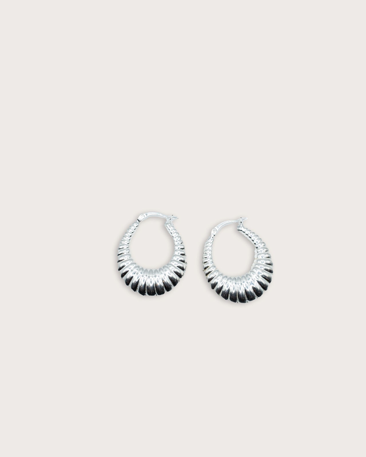 Seashell Silver Hoops