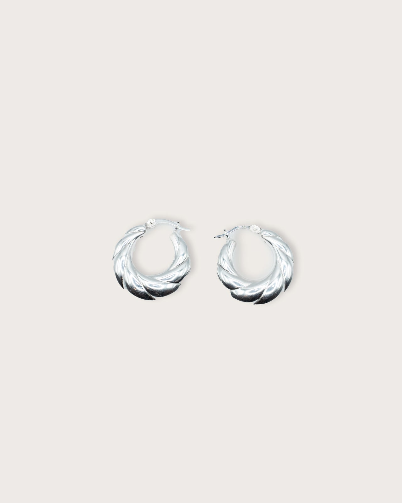 Swirl Dome Silver Mini Hoops