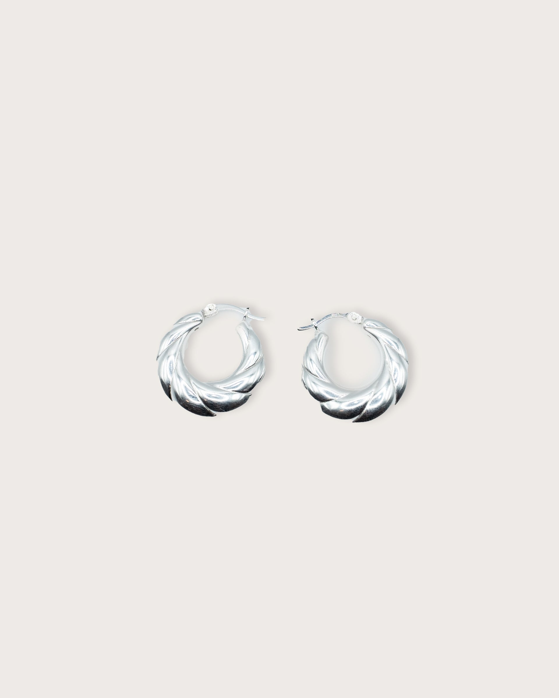 Swirl Dome Silver Mini Hoops
