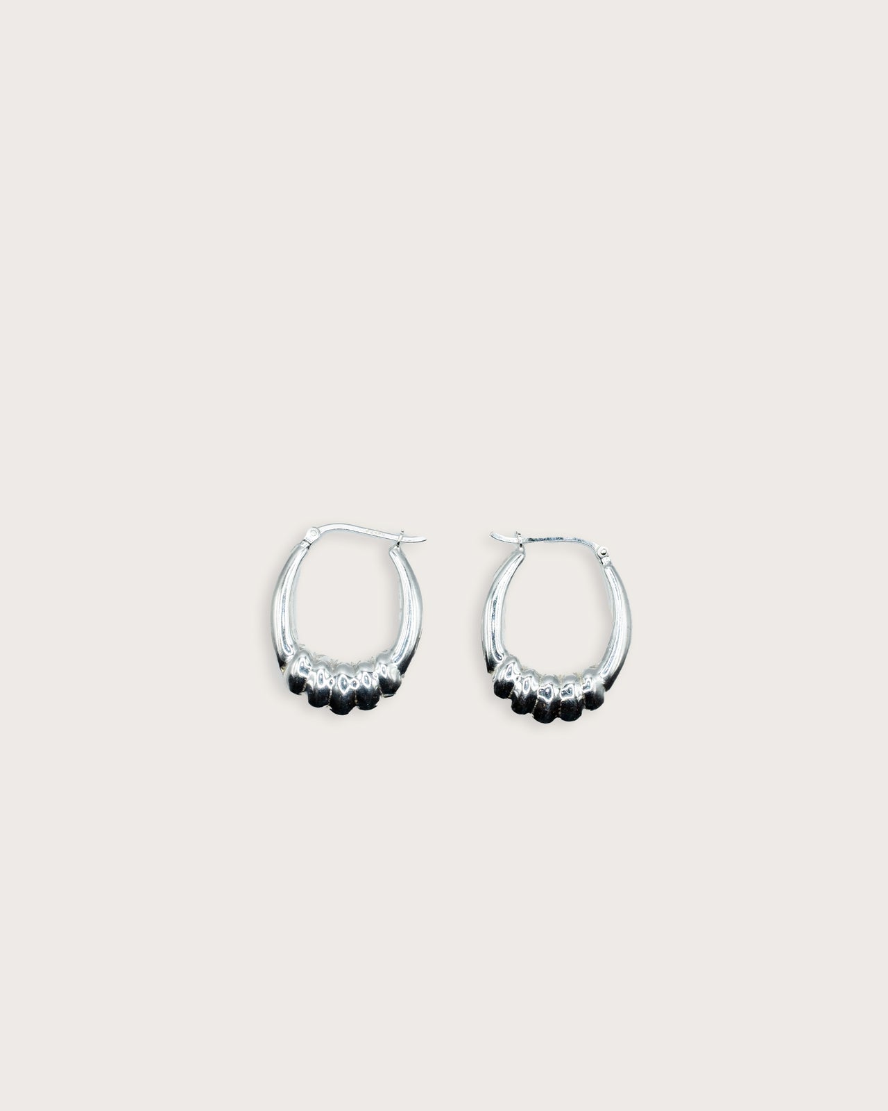 Scallop Dome Silver Hoops