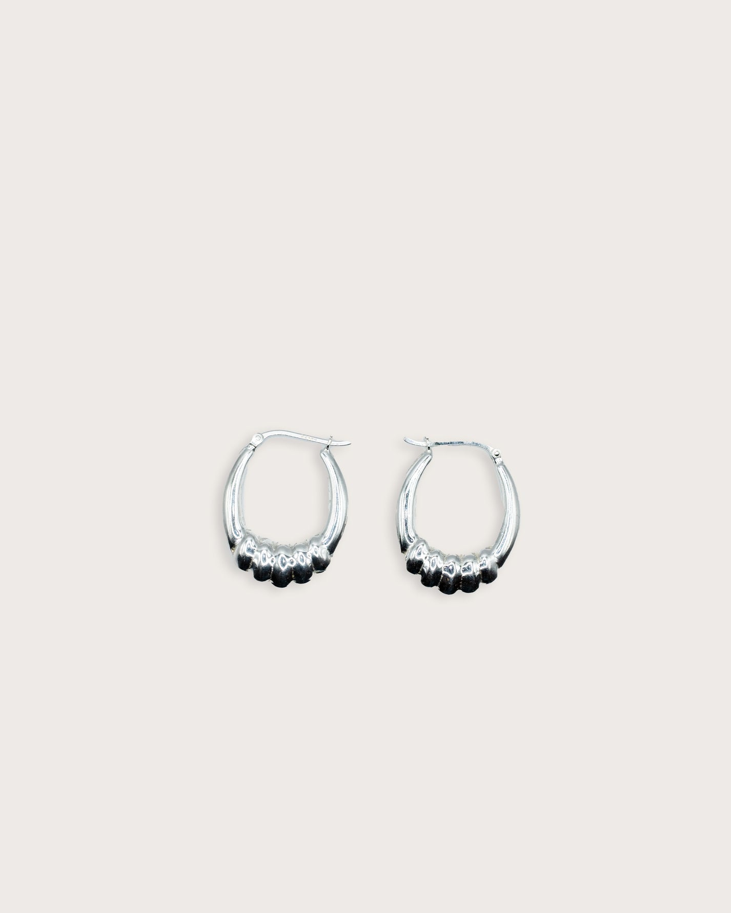 Scallop Dome Silver Hoops