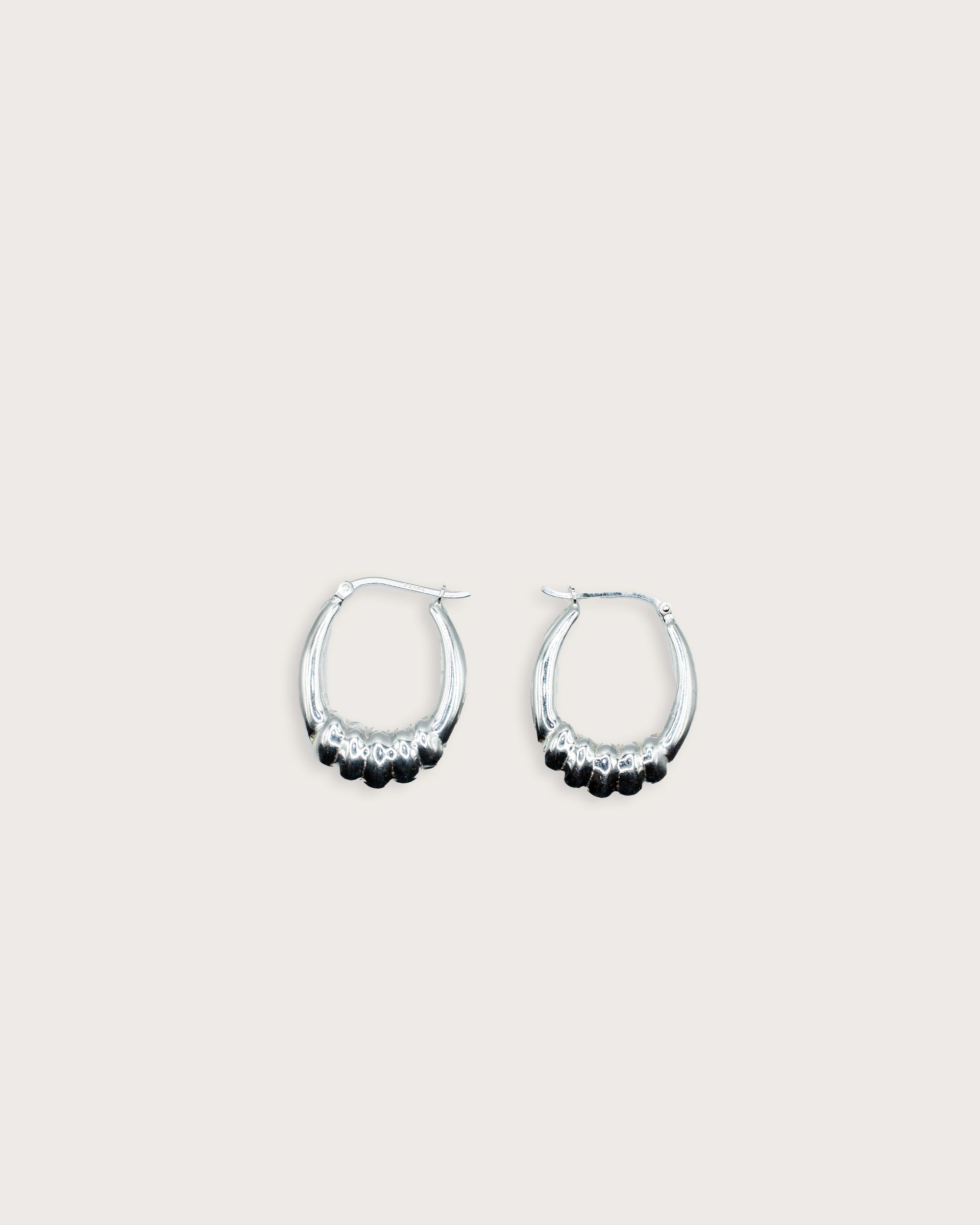 Scallop Dome Silver Hoops