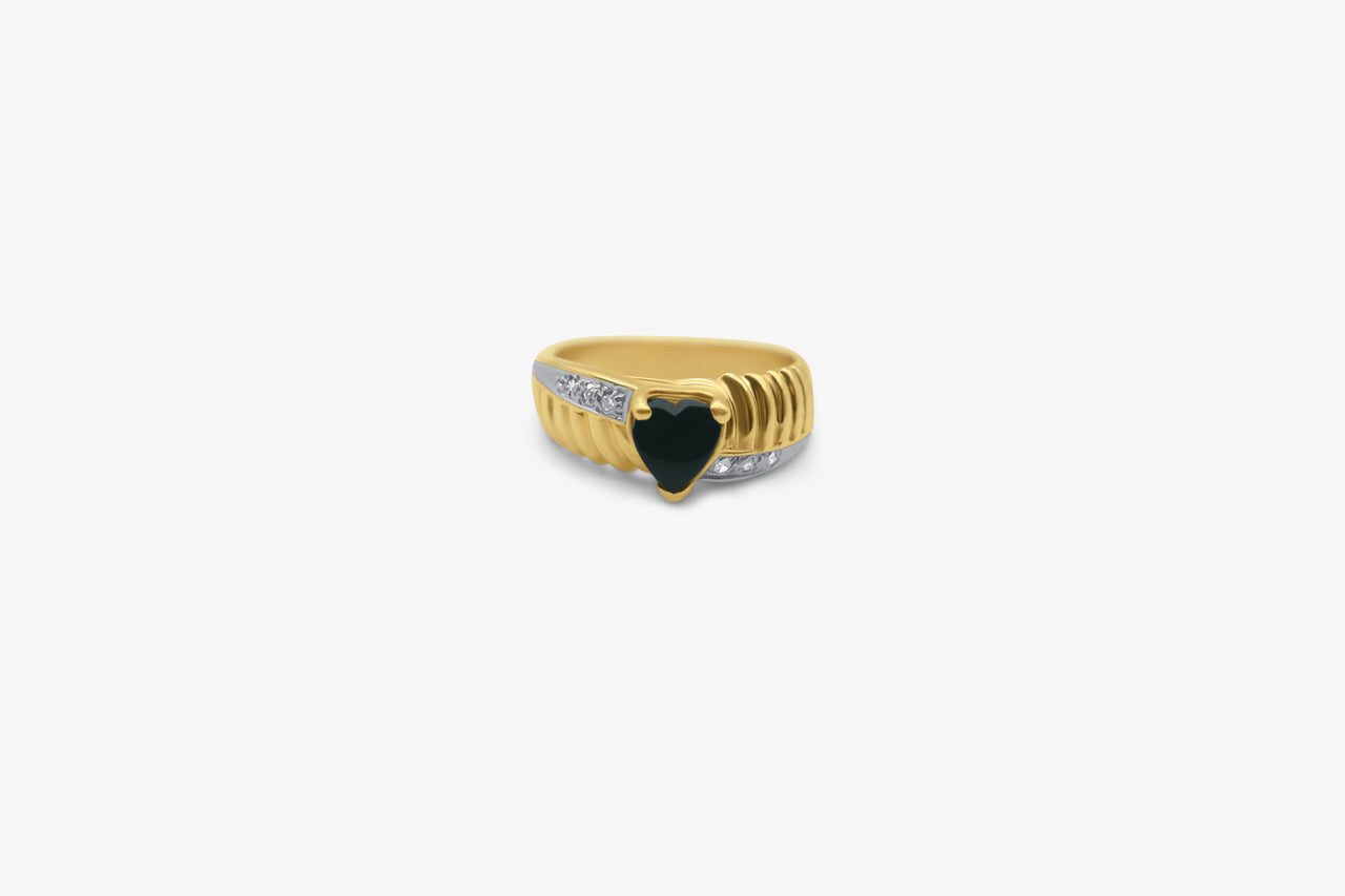 BLACK HEART DIAMOND RING