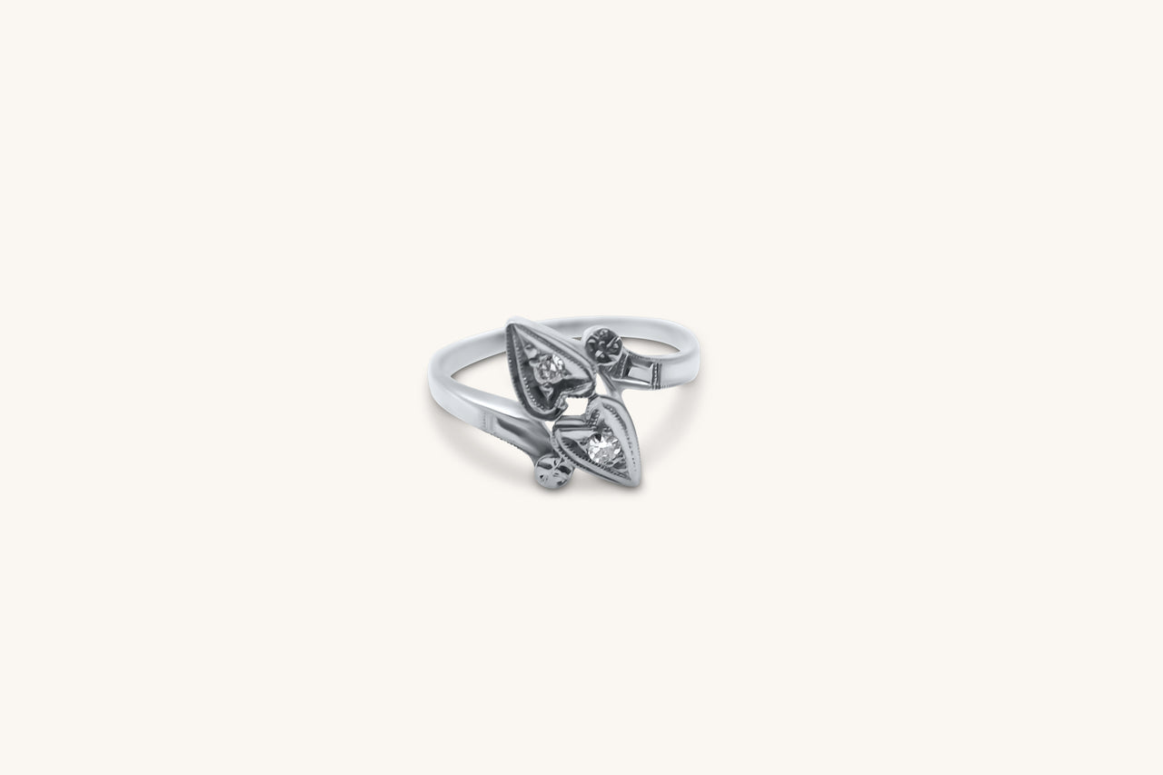 White Gold Heart Diamond Ring