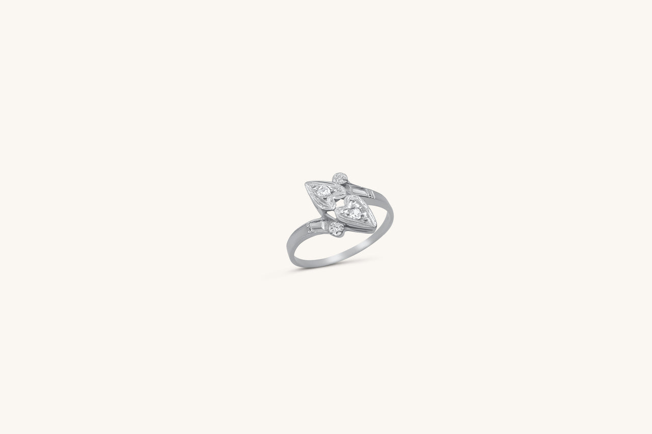 White Gold Heart Diamond Ring