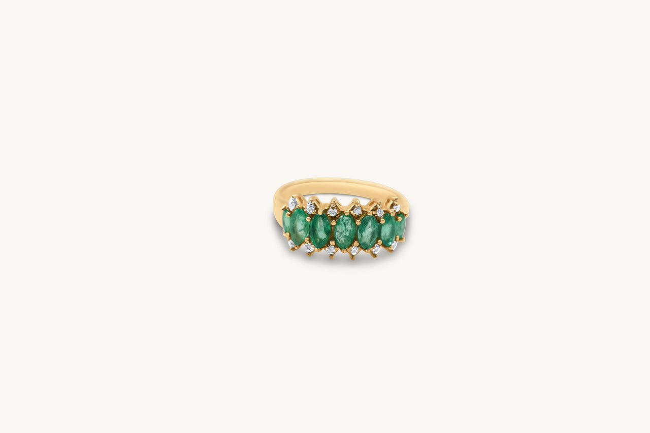 Emerald Crown Ring