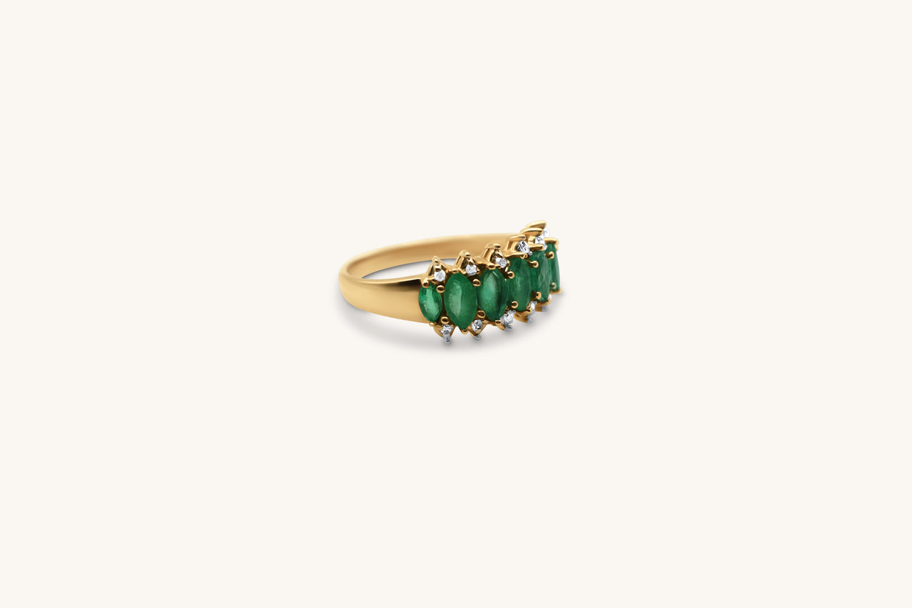 Emerald Crown Ring