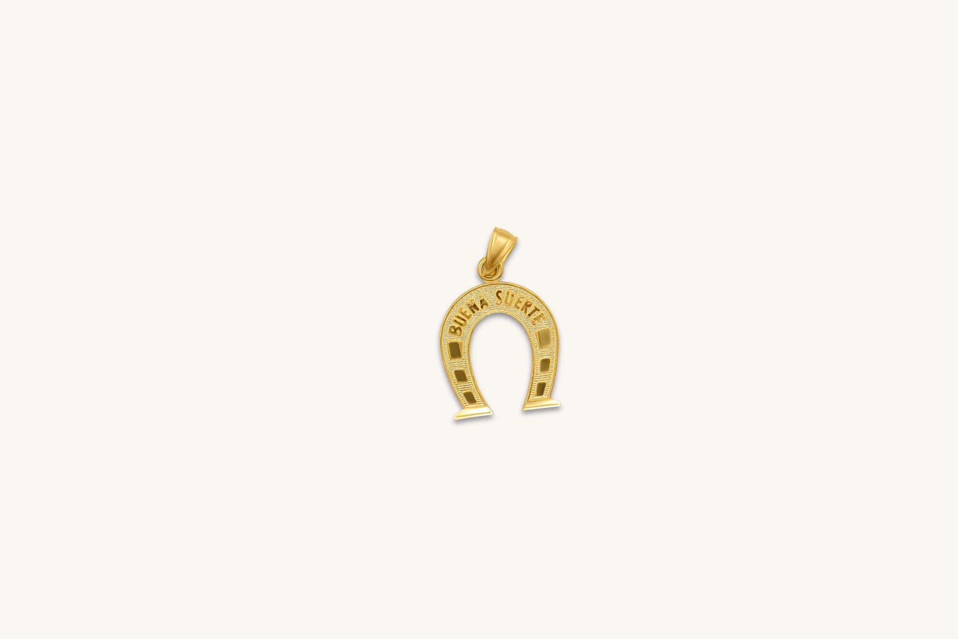 Mini Horseshoe 'Buena Suerte' Pendant