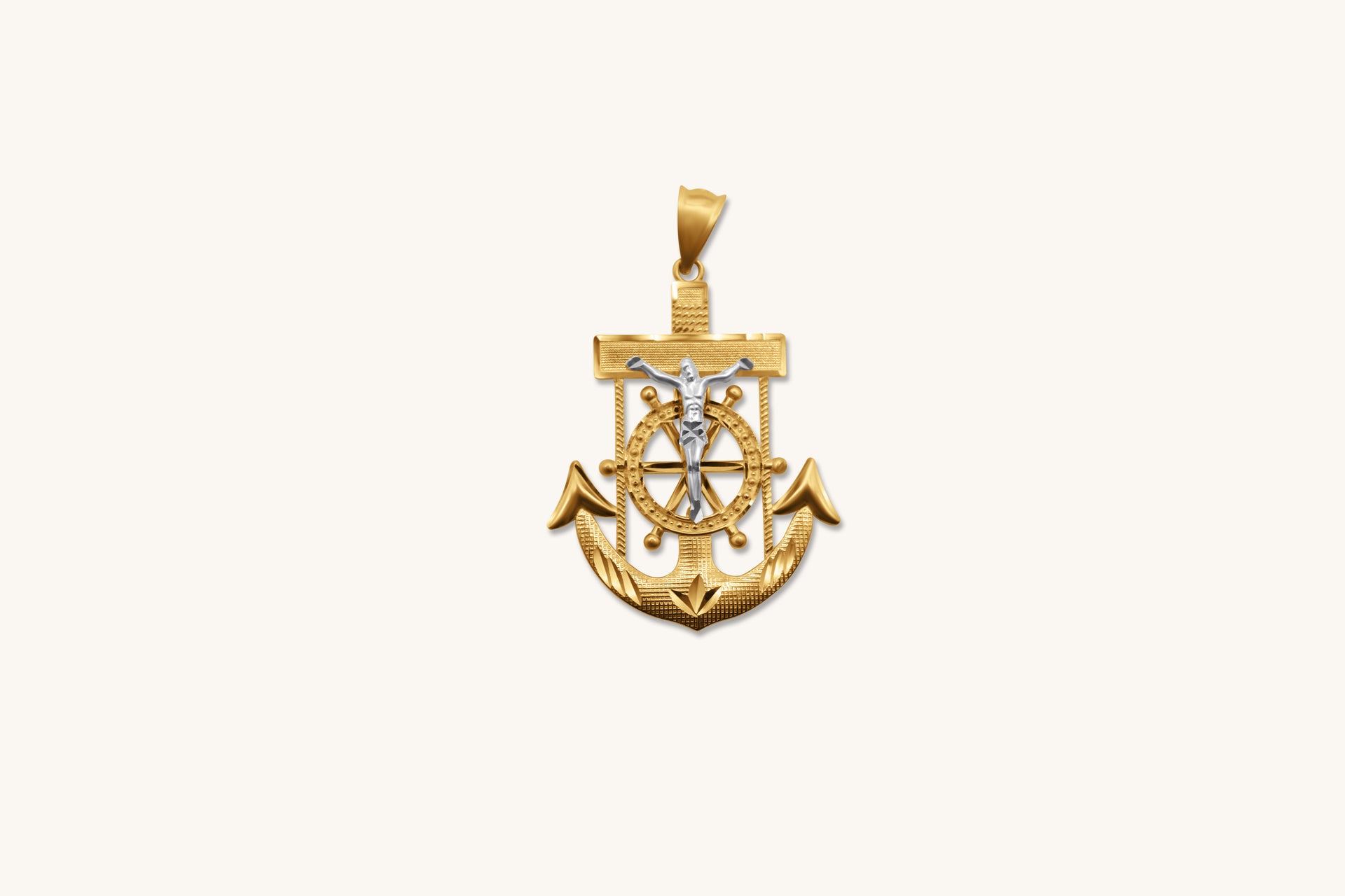 Anchor Christ Compass Pendant