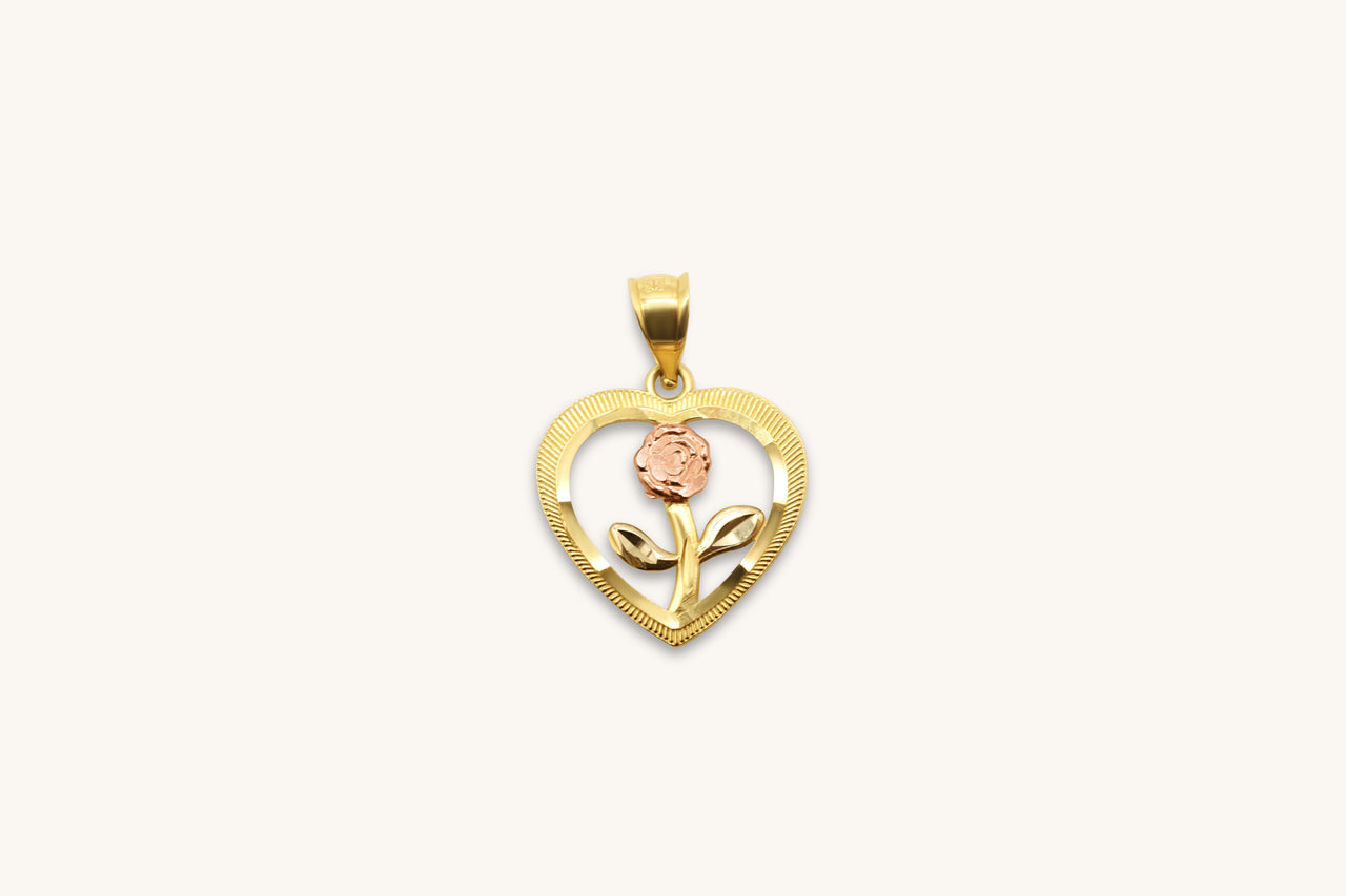 Heart and Rose Pendant