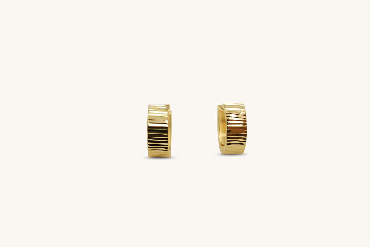 Ribbed Micro Hoop Earrings