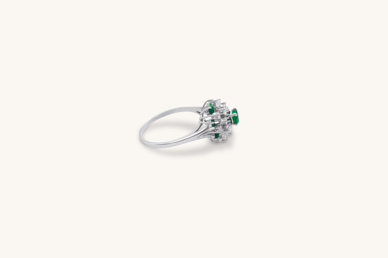 Emerald Burst Diamond Ring