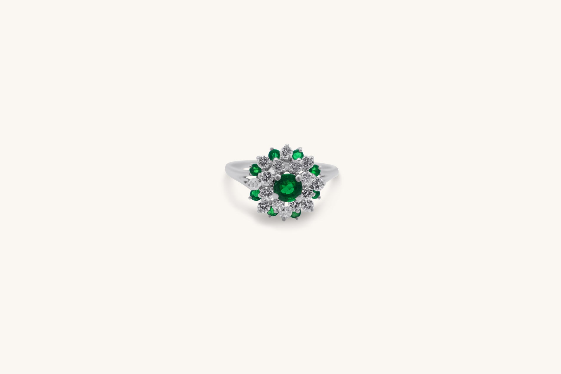 Emerald Burst Diamond Ring