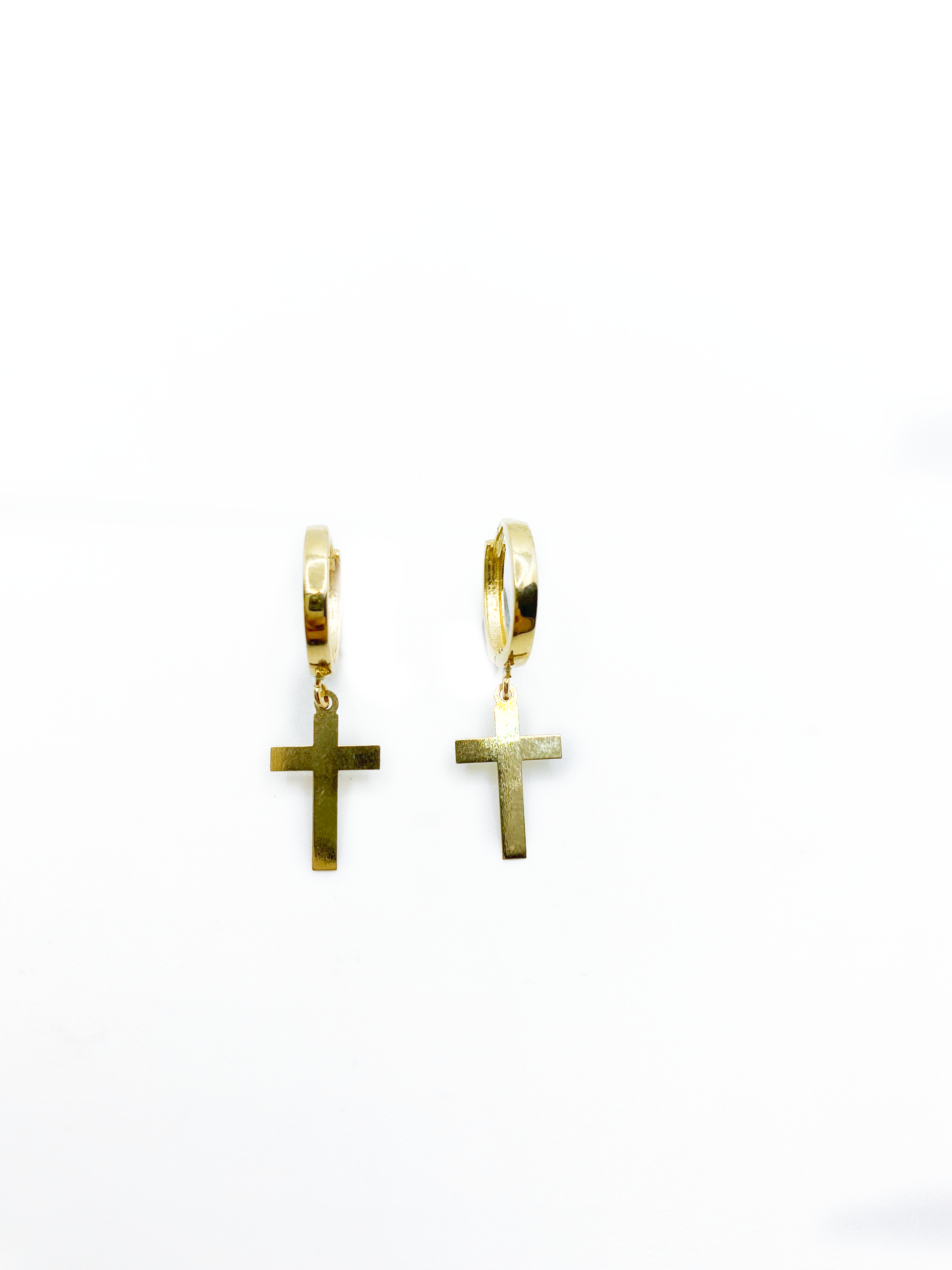 Cross Huggie Earrings