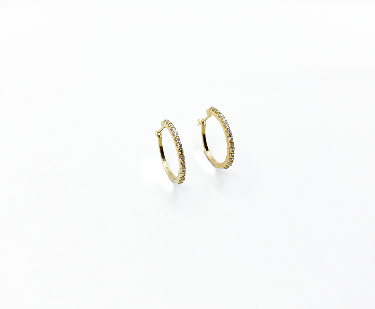 Pave Teeny Hoops