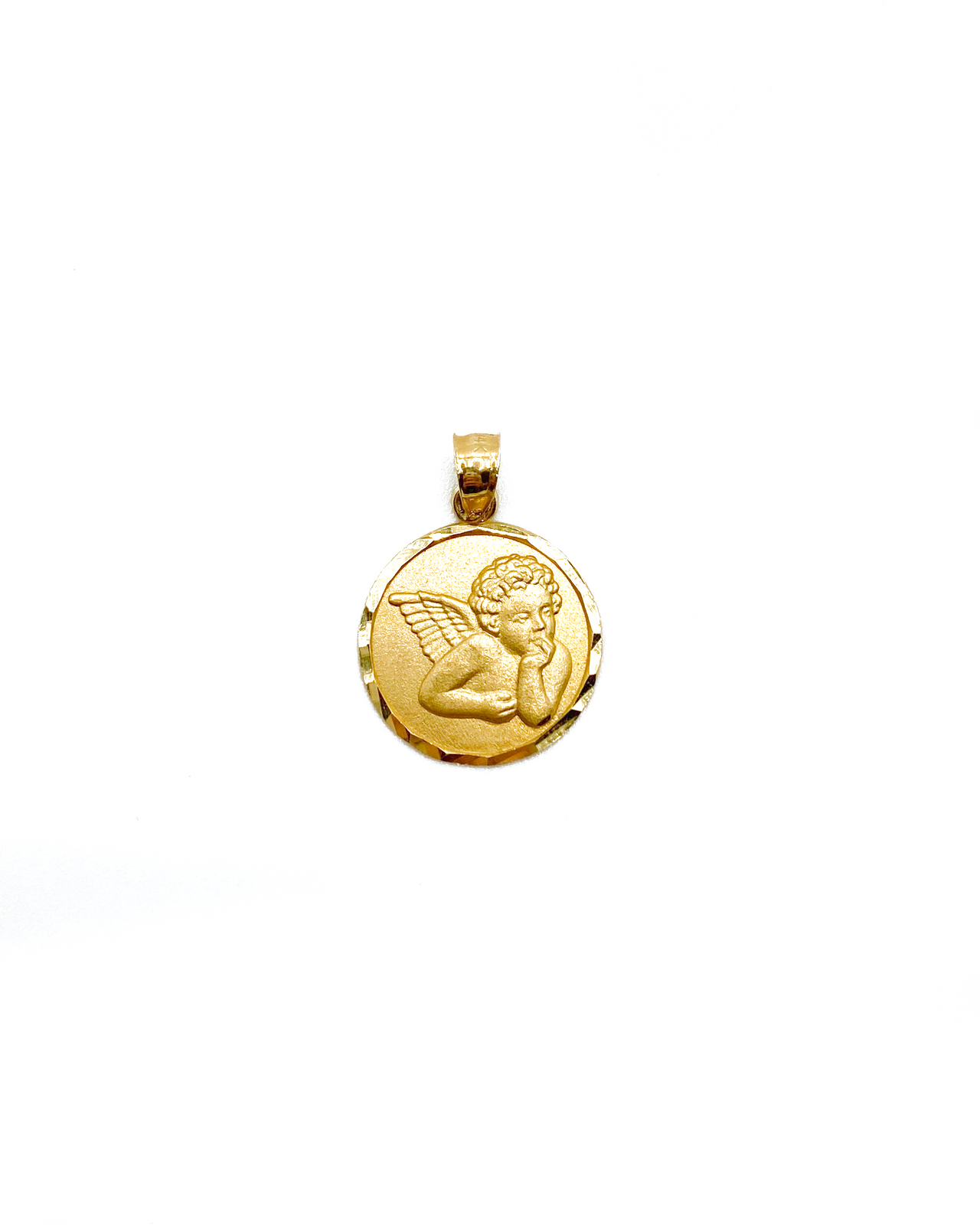 All-Gold Baby Angel Coin Pendant