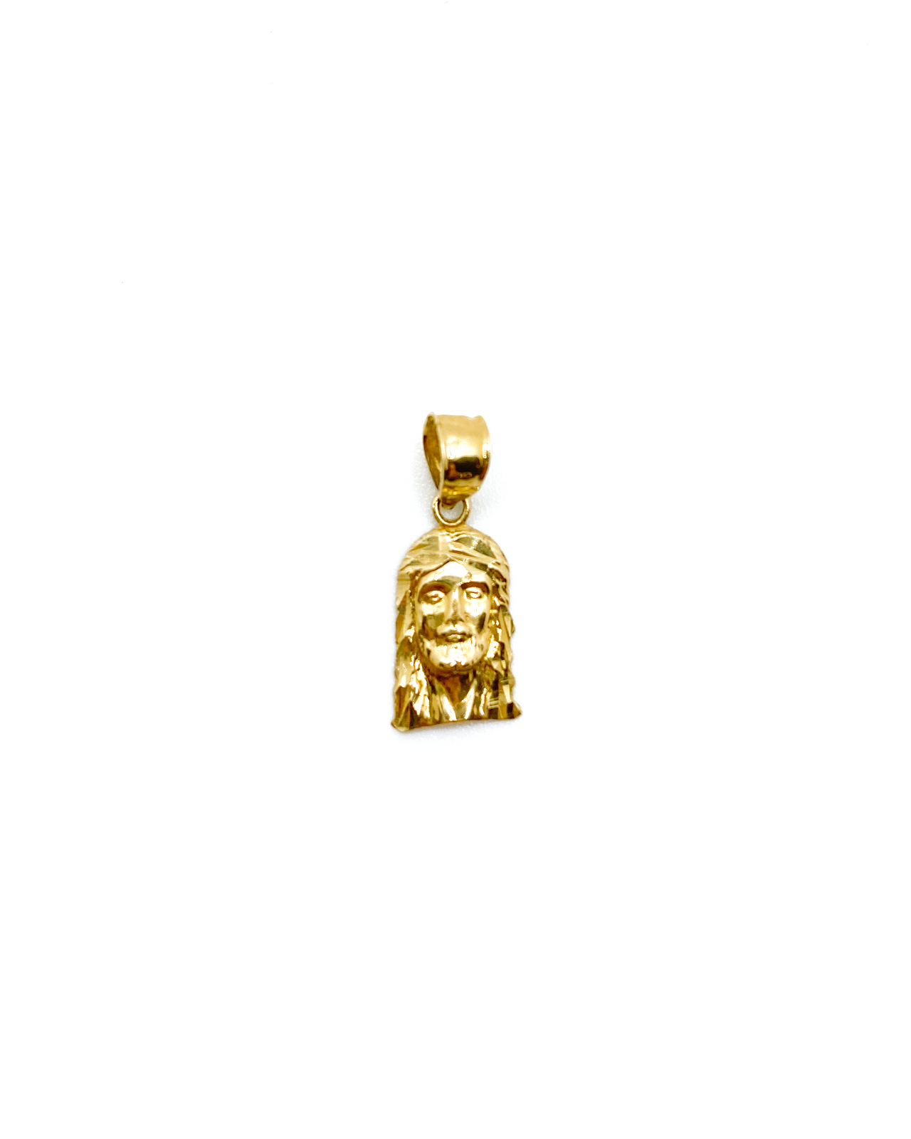 All-Gold Christ Face Pendant