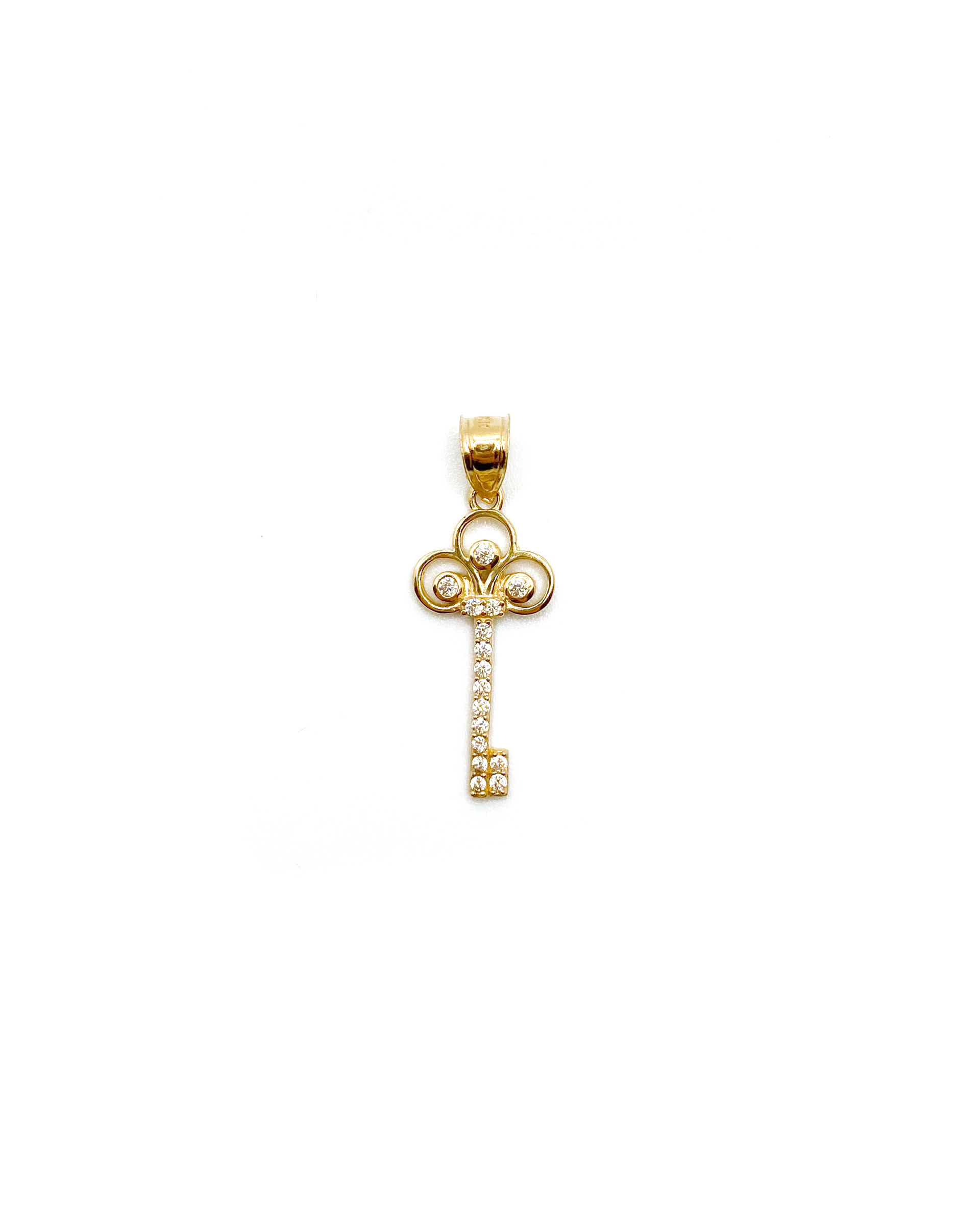 Glitzy Three Clover Key Pendant