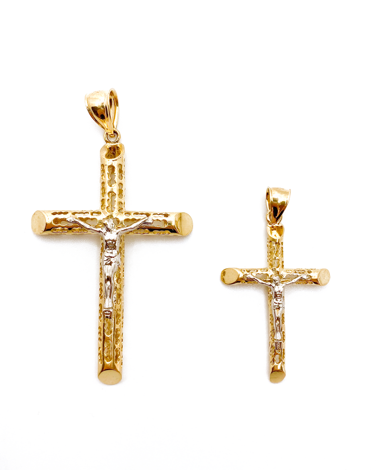 Two-Tone Christ on Cross Pendant