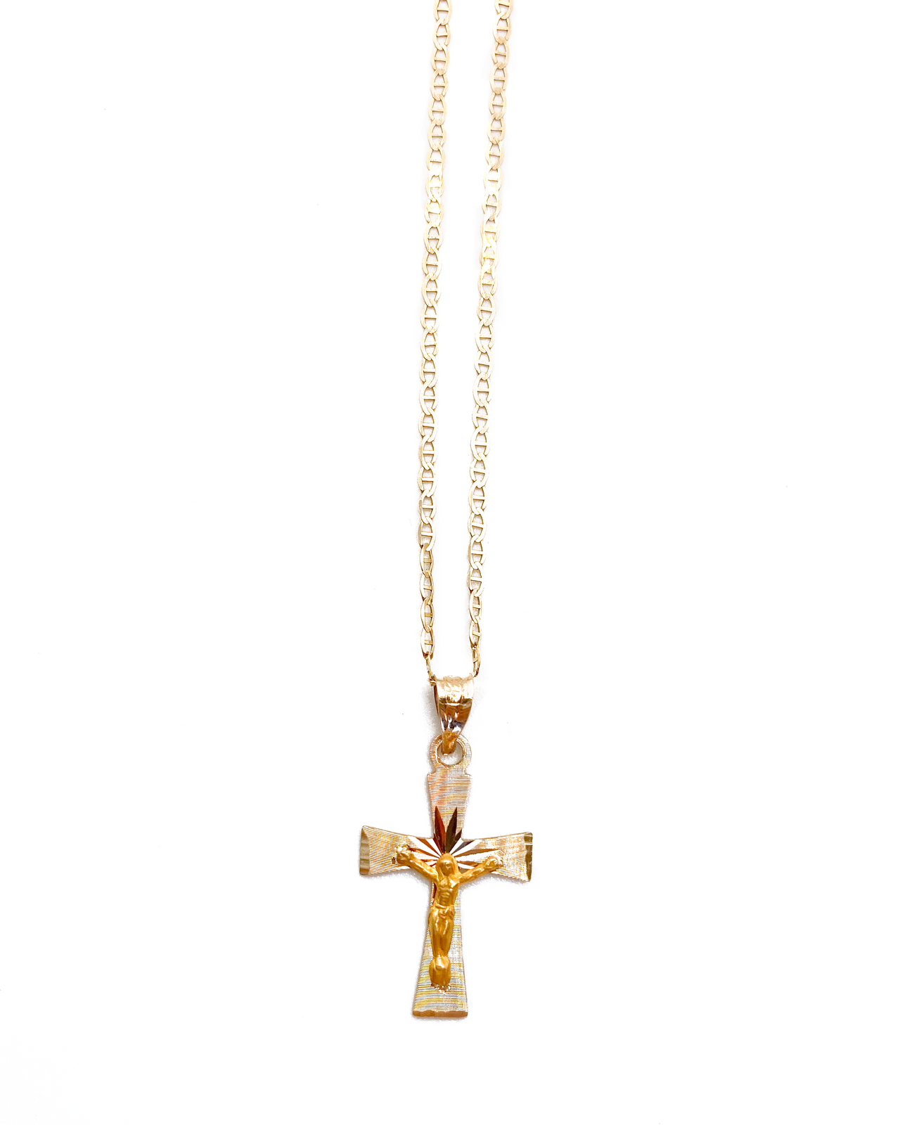 The Tri-Color Cross Necklace