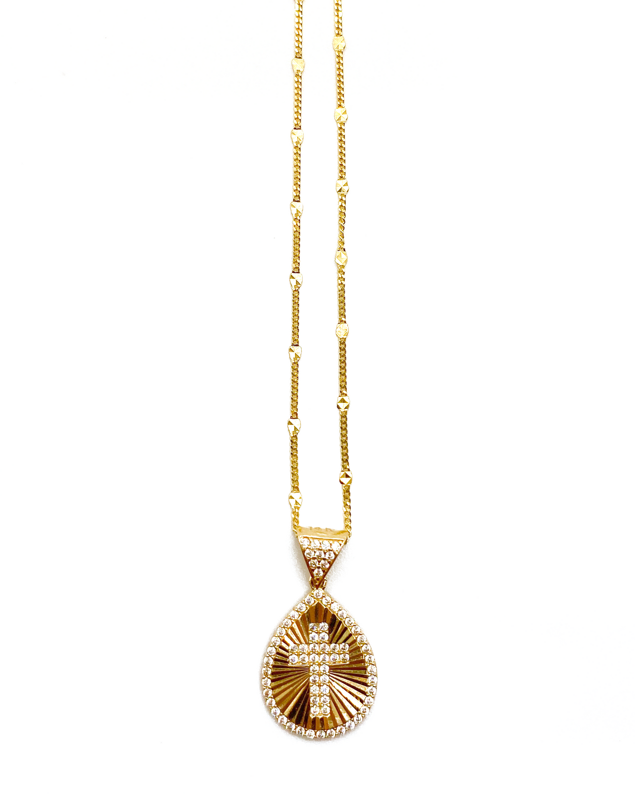 The Oval Coin Cross Necklace