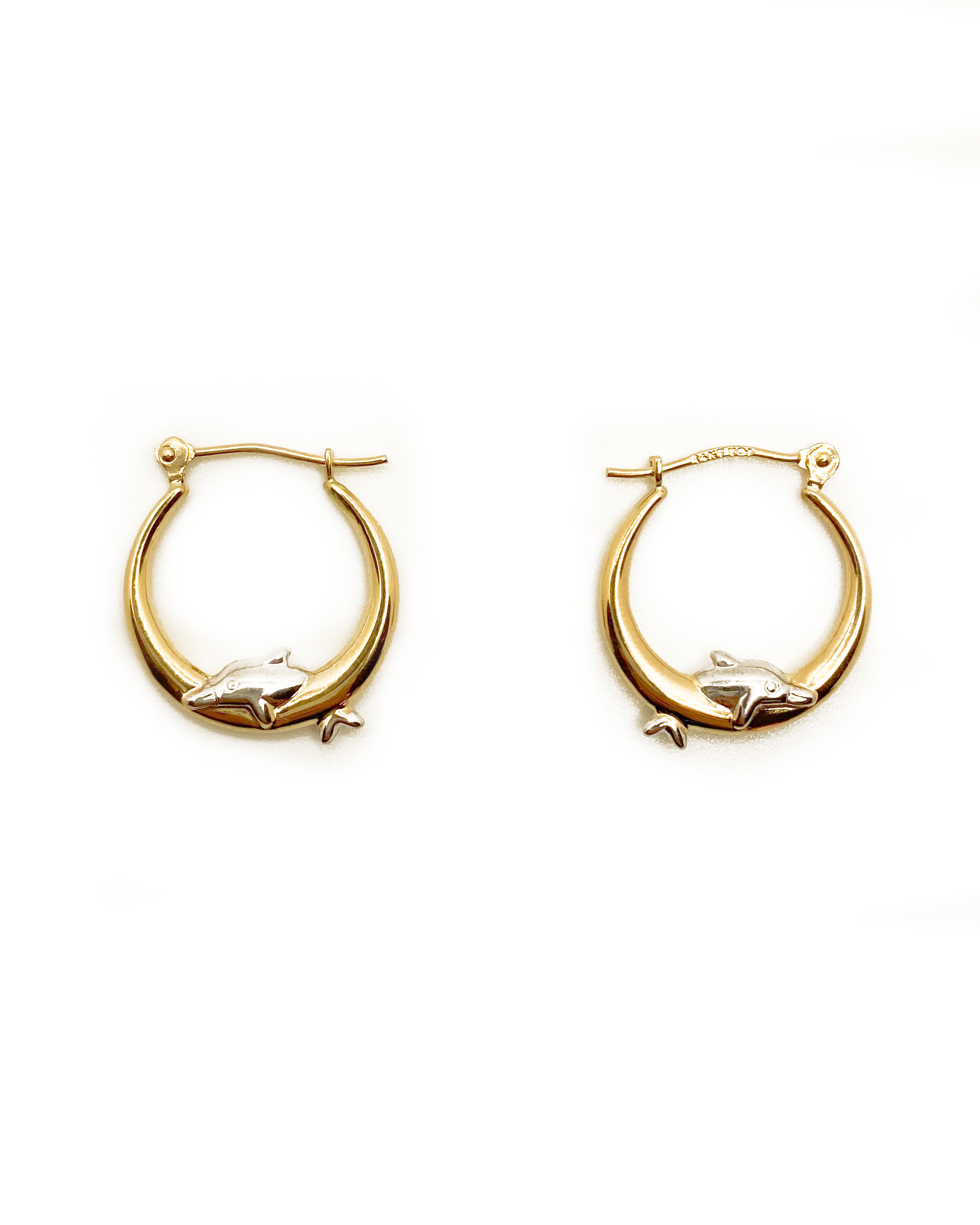 Two-Tone Small Dolphin Hoops