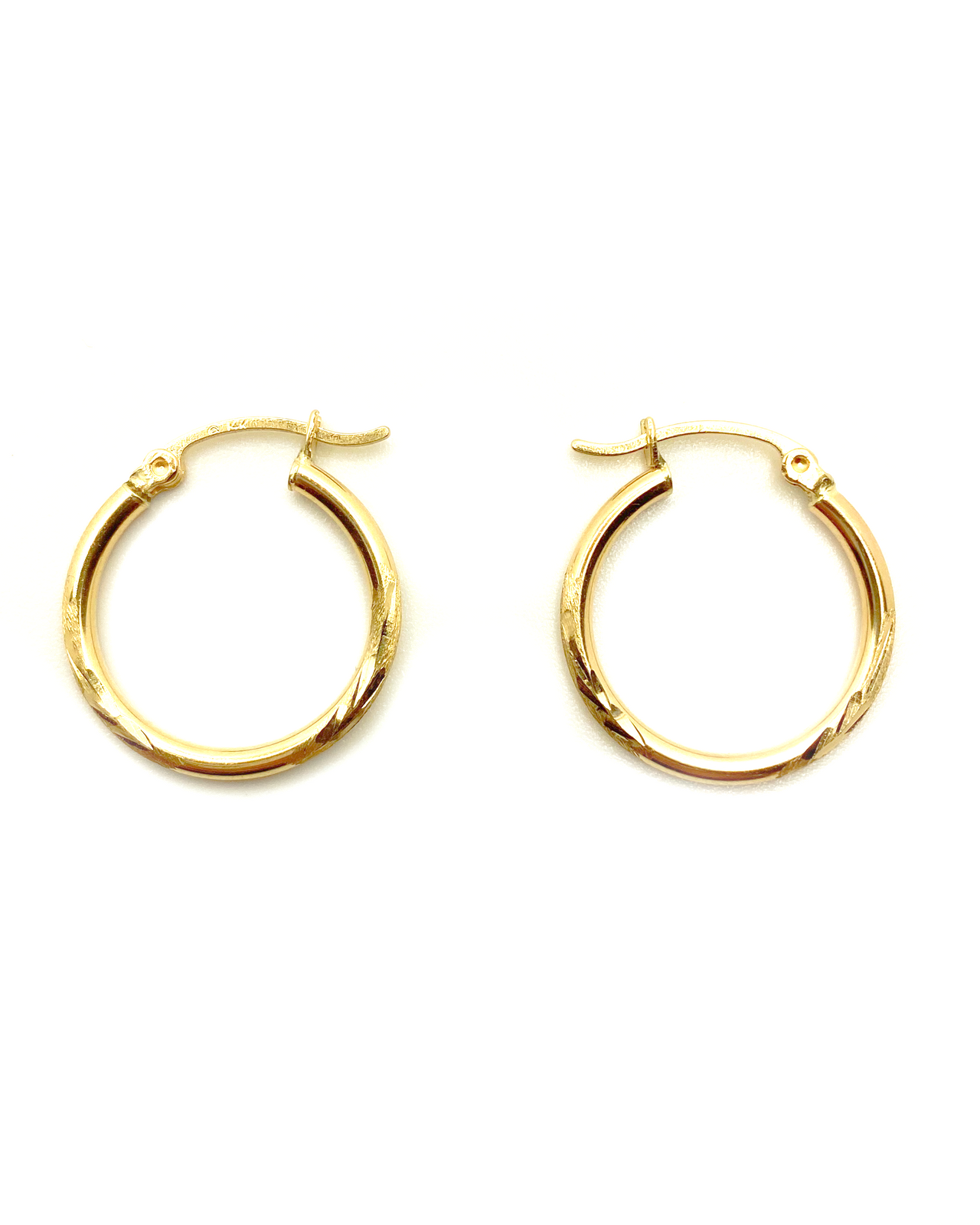 Diamond Cut Gold Hoops