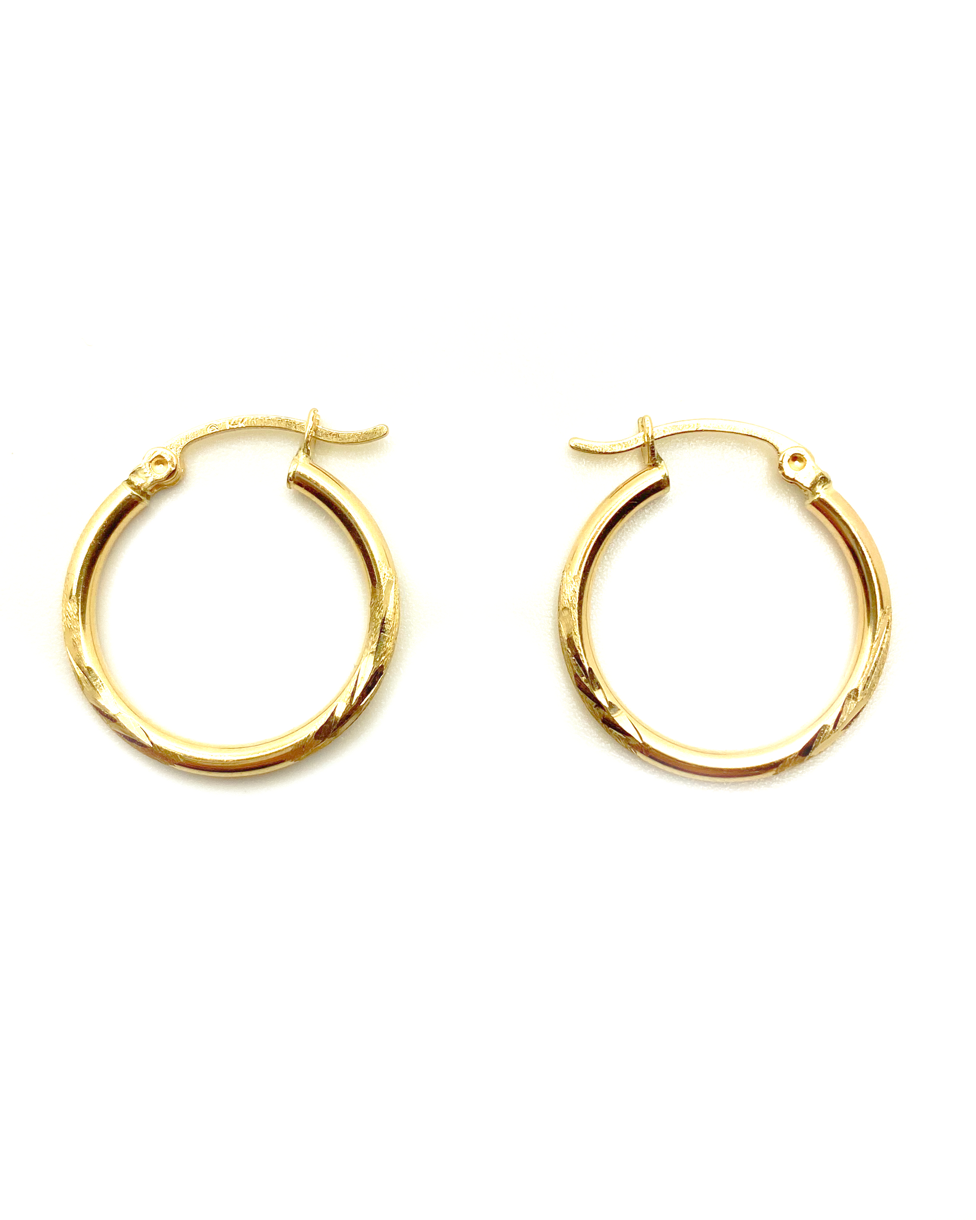 Diamond Cut Gold Hoops