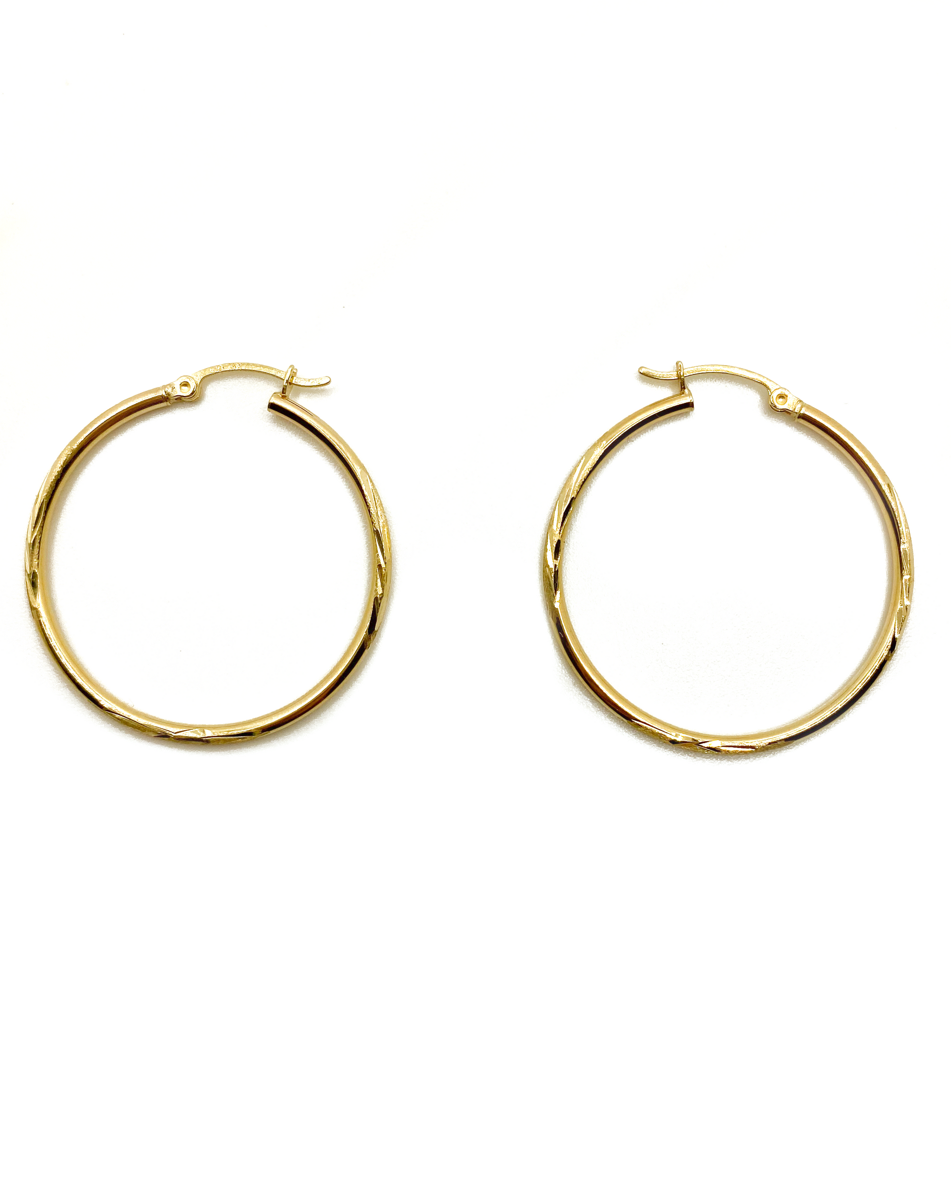 Diamond Cut Gold Hoops