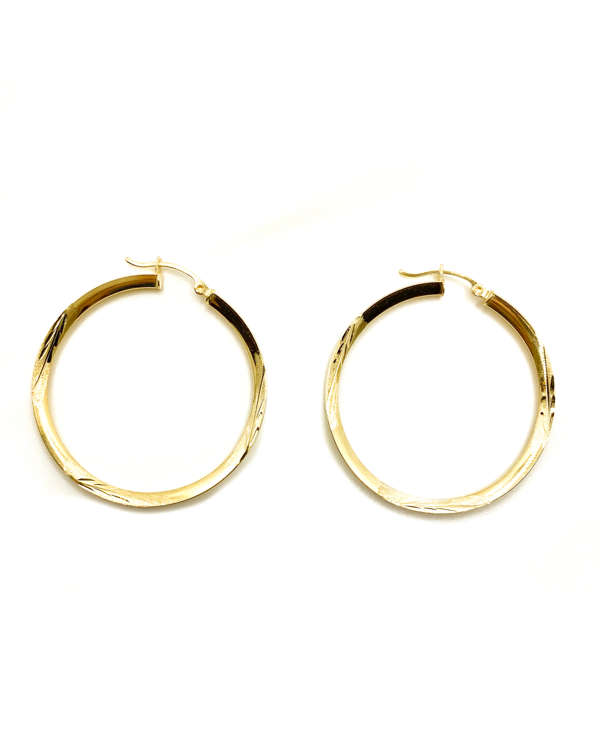 Sharp Diamond Cut Hoops