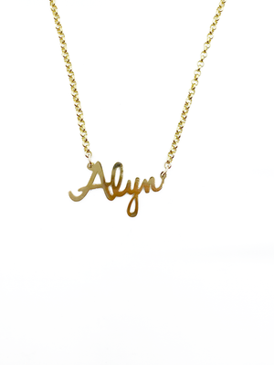 Small Single Plated All-Gold Name Plate